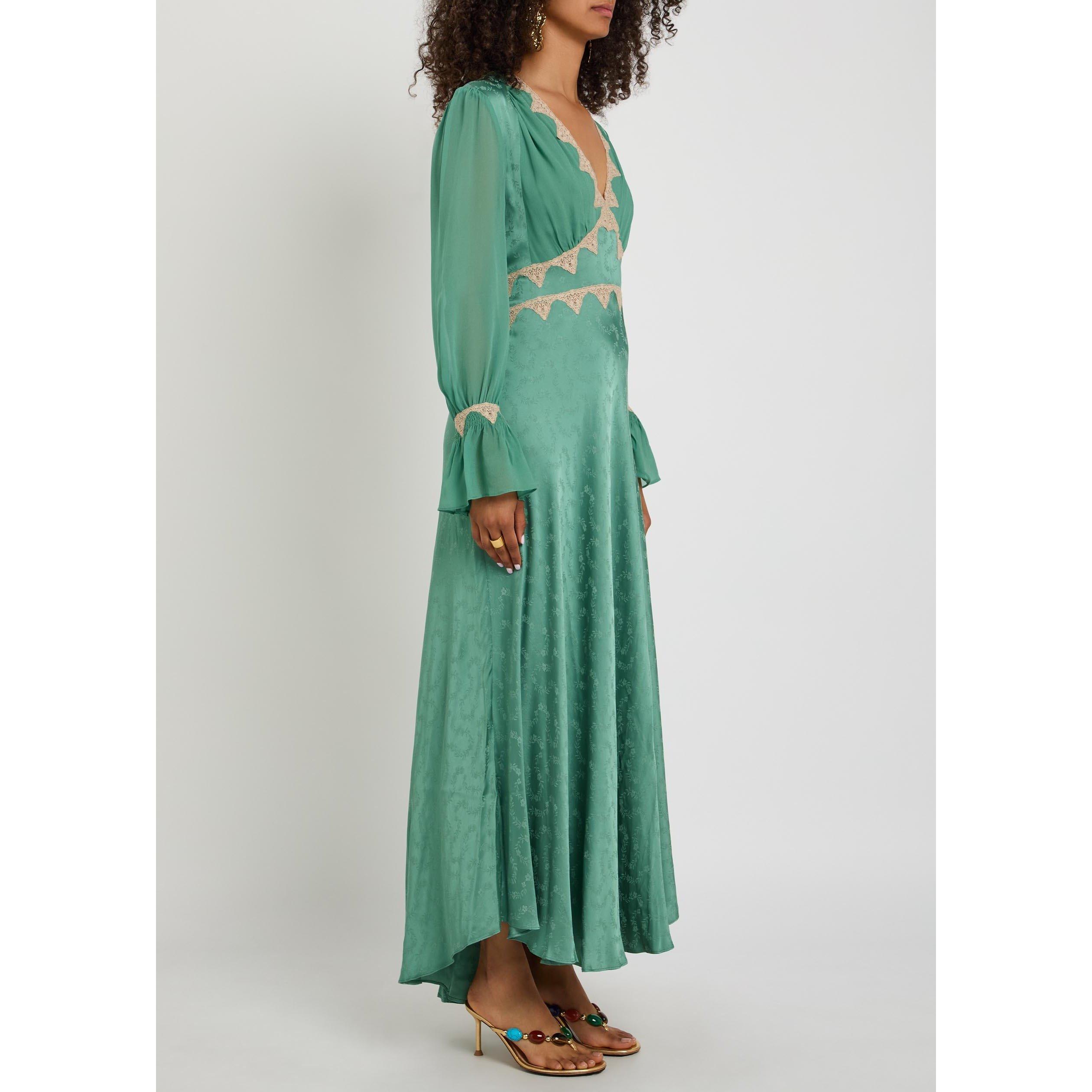 GREEN - RIXO - Women's Arlena Floral Long-Sleeve Maxi Dress - 2