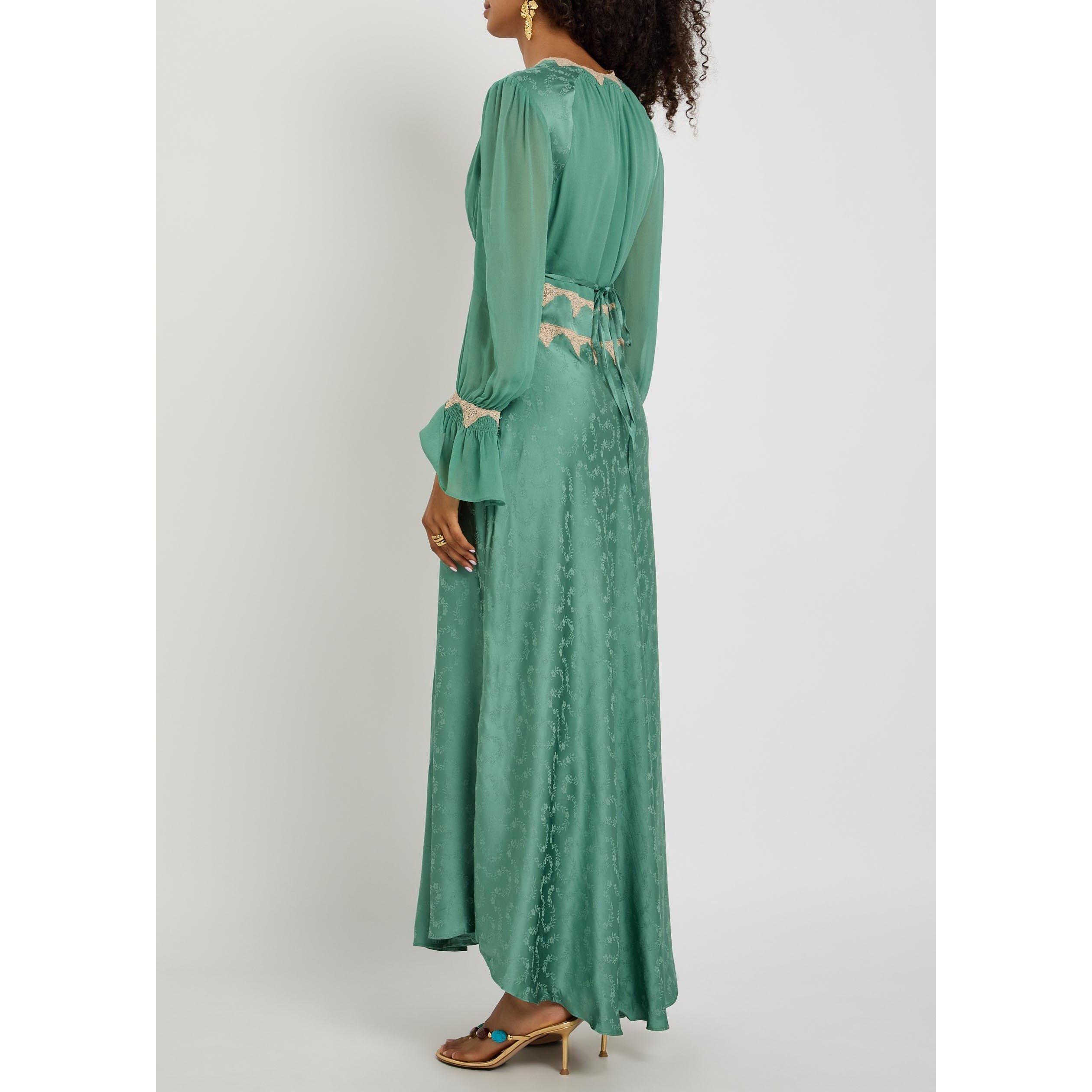 GREEN - RIXO - Women's Arlena Floral Long-Sleeve Maxi Dress - 3