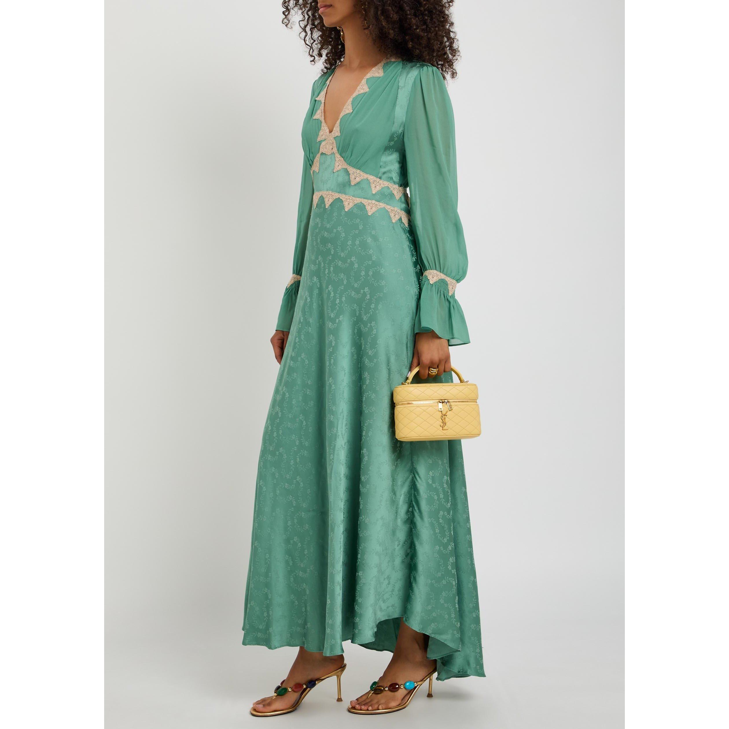 GREEN - RIXO - Women's Arlena Floral Long-Sleeve Maxi Dress - 5