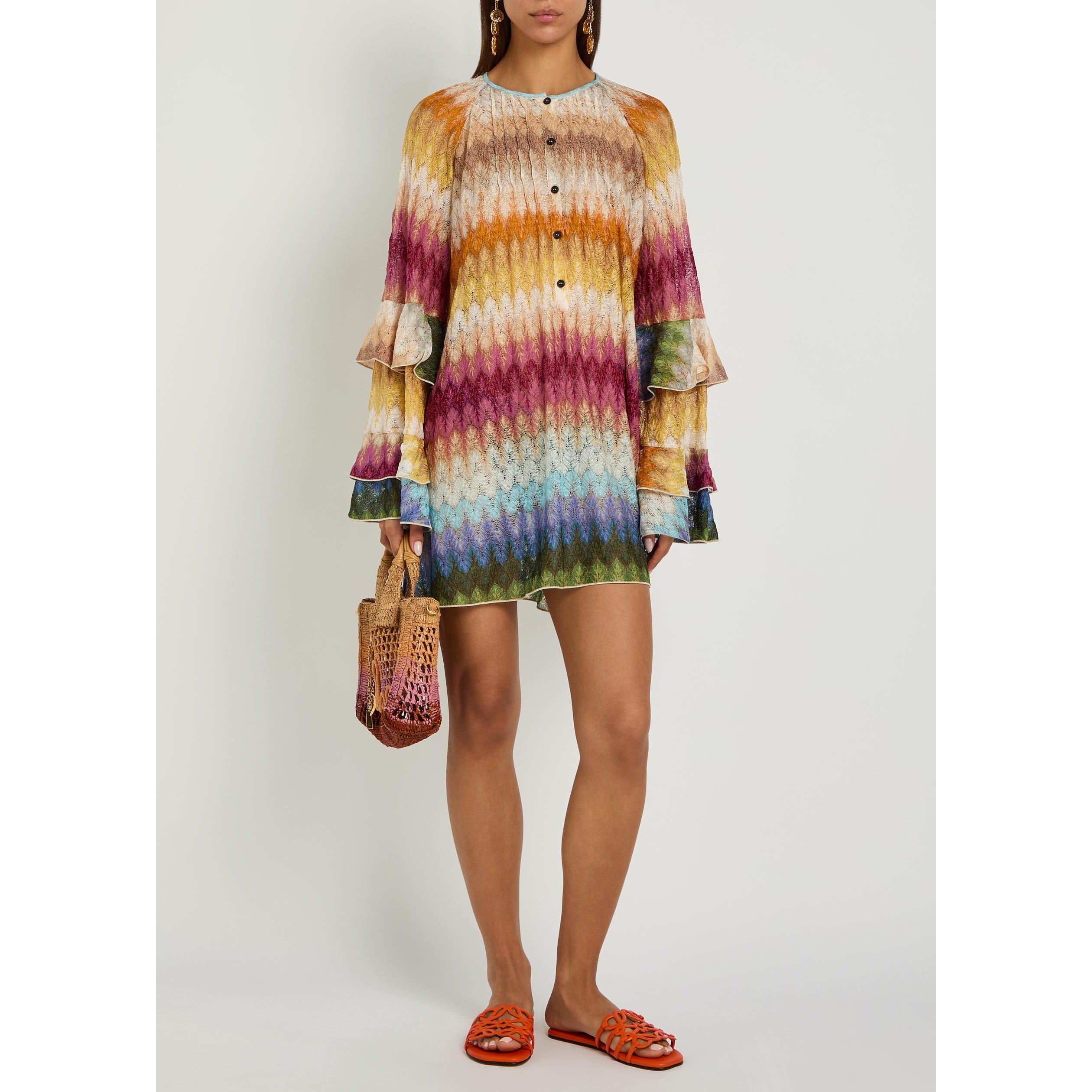 MULTICOLOURED - Missoni - Women's Ruffle Mini Dress - 5