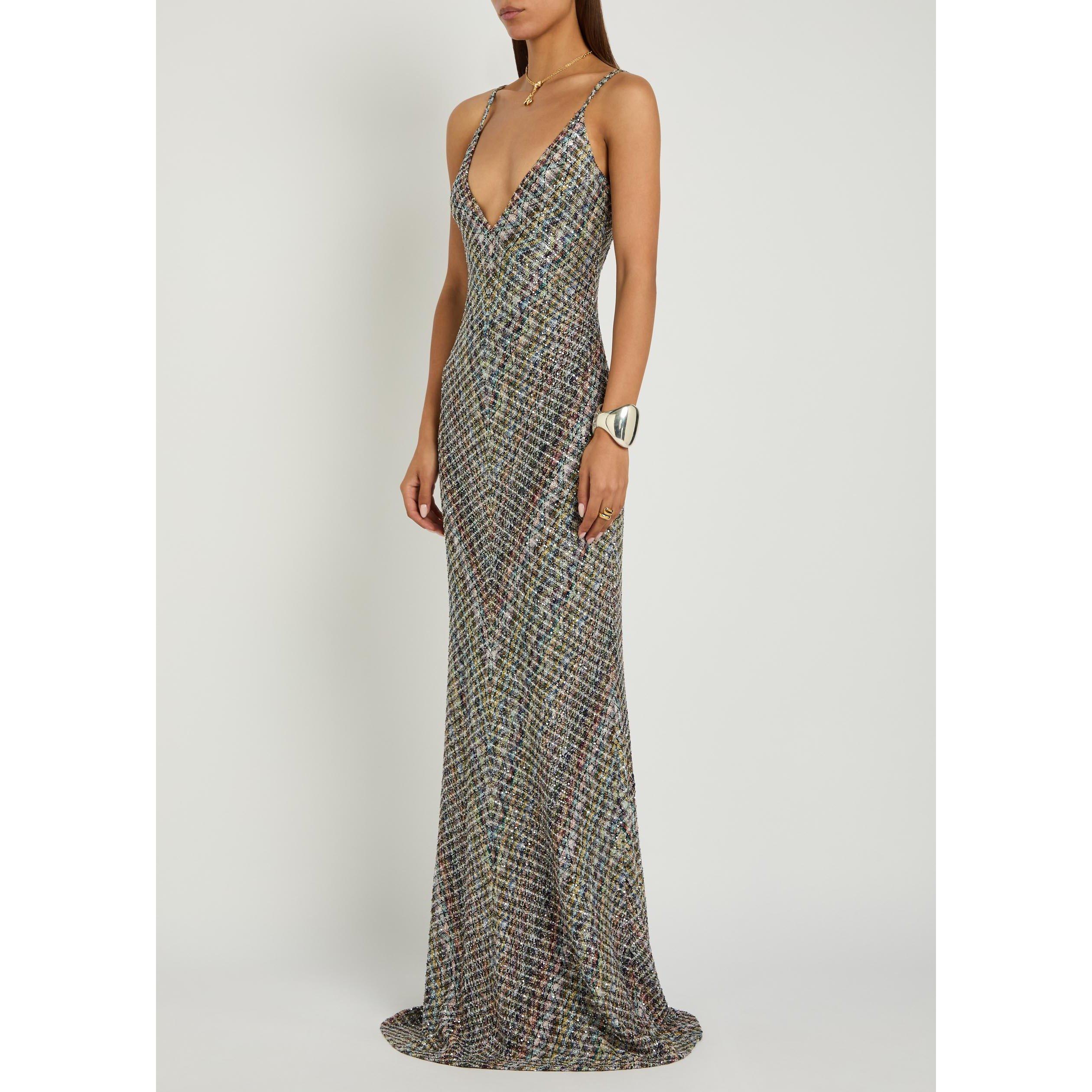 MULTICOLOURED - Missoni - Women's Mermaid V-Neck Sequin Maxi Dress - 2