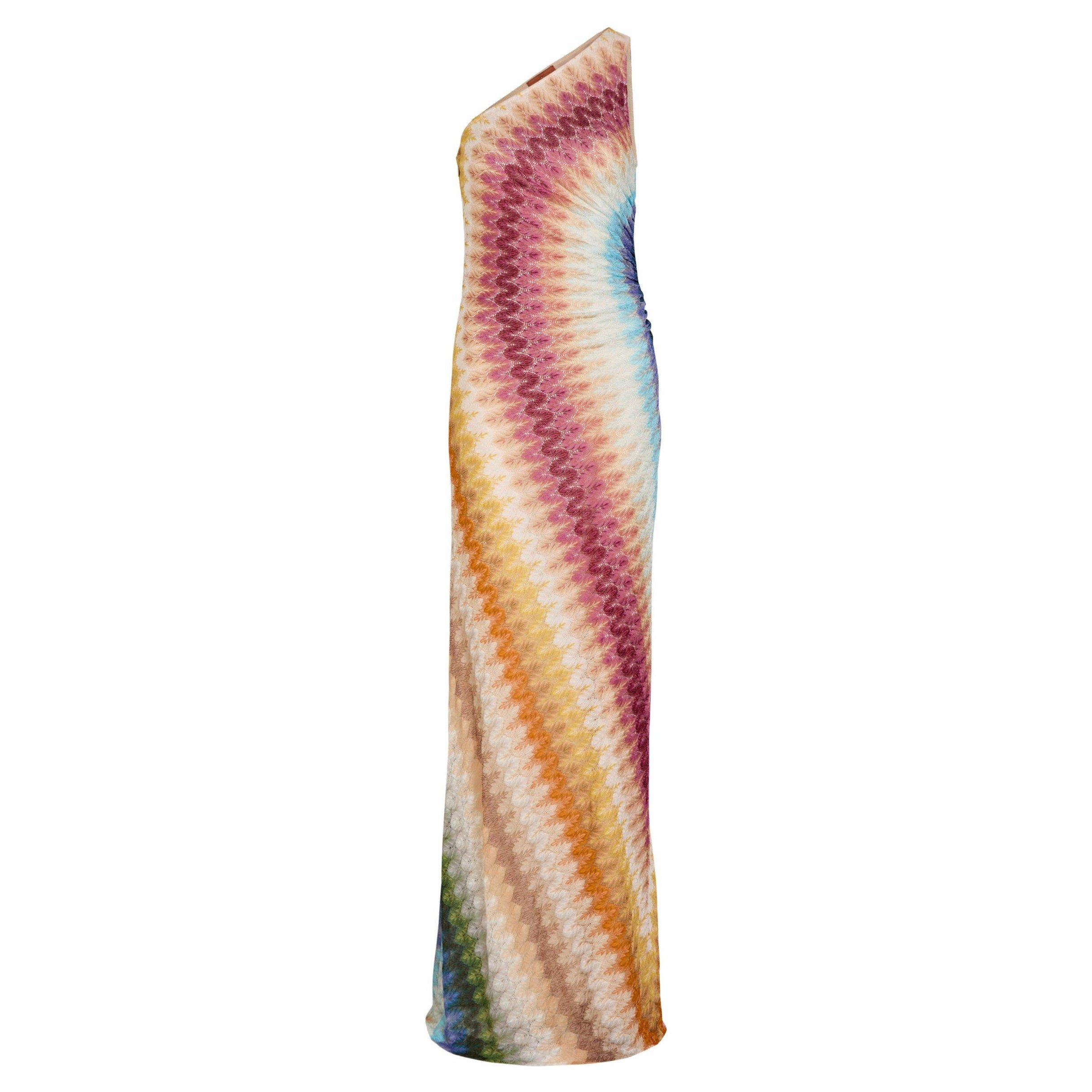 MULTICOLOURED - Missoni - Women's Lace One-Shoulder Maxi Dress - 1