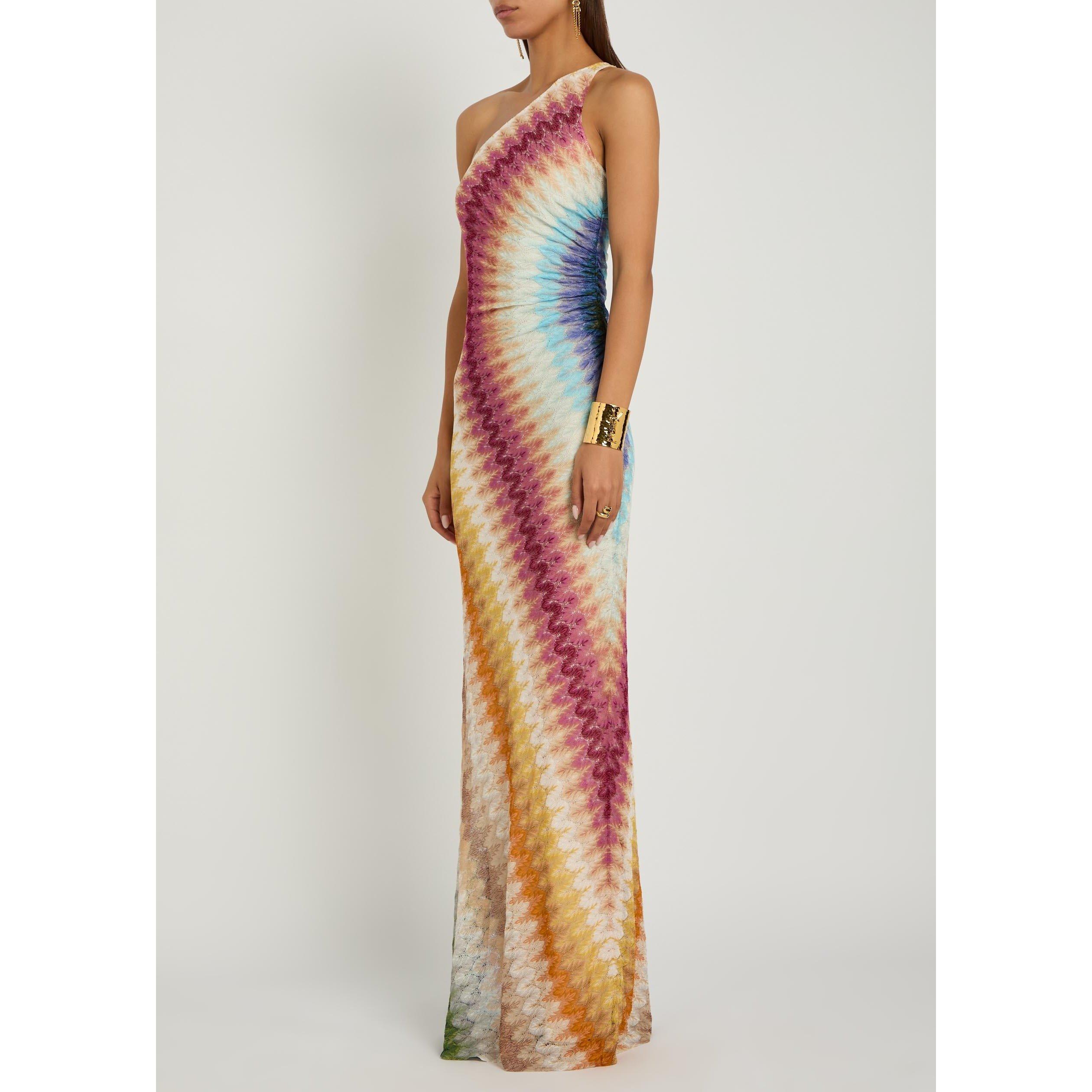 MULTICOLOURED - Missoni - Women's Lace One-Shoulder Maxi Dress - 2