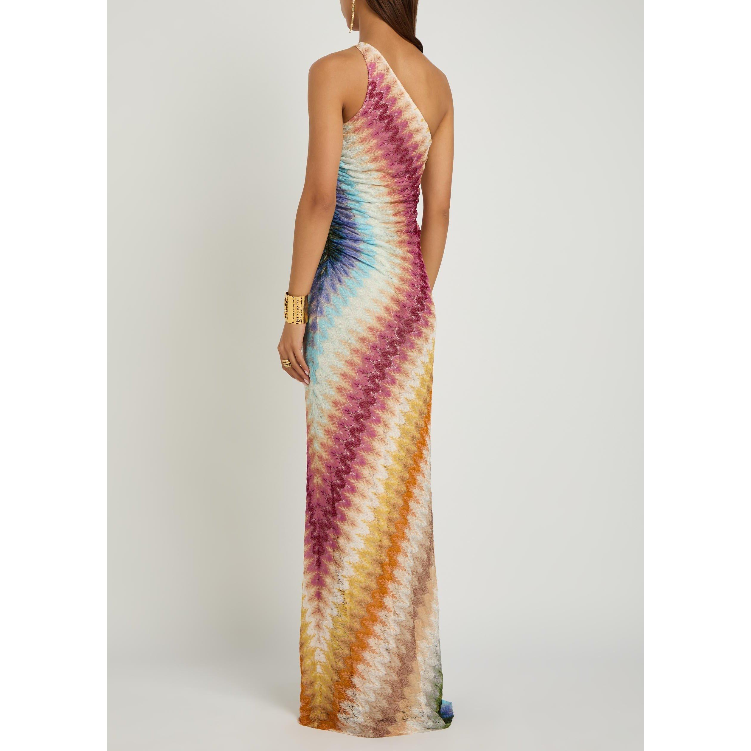 MULTICOLOURED - Missoni - Women's Lace One-Shoulder Maxi Dress - 3
