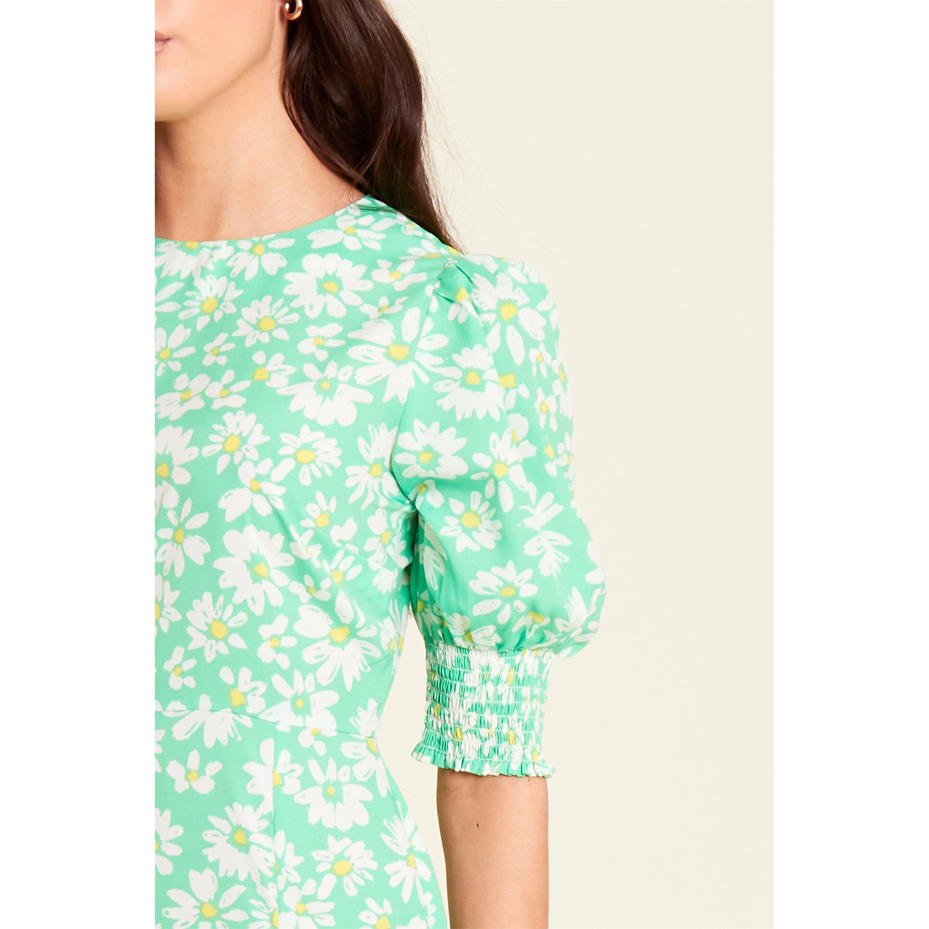 Floral vert - Be You - Sleeve Midi Dress - 4