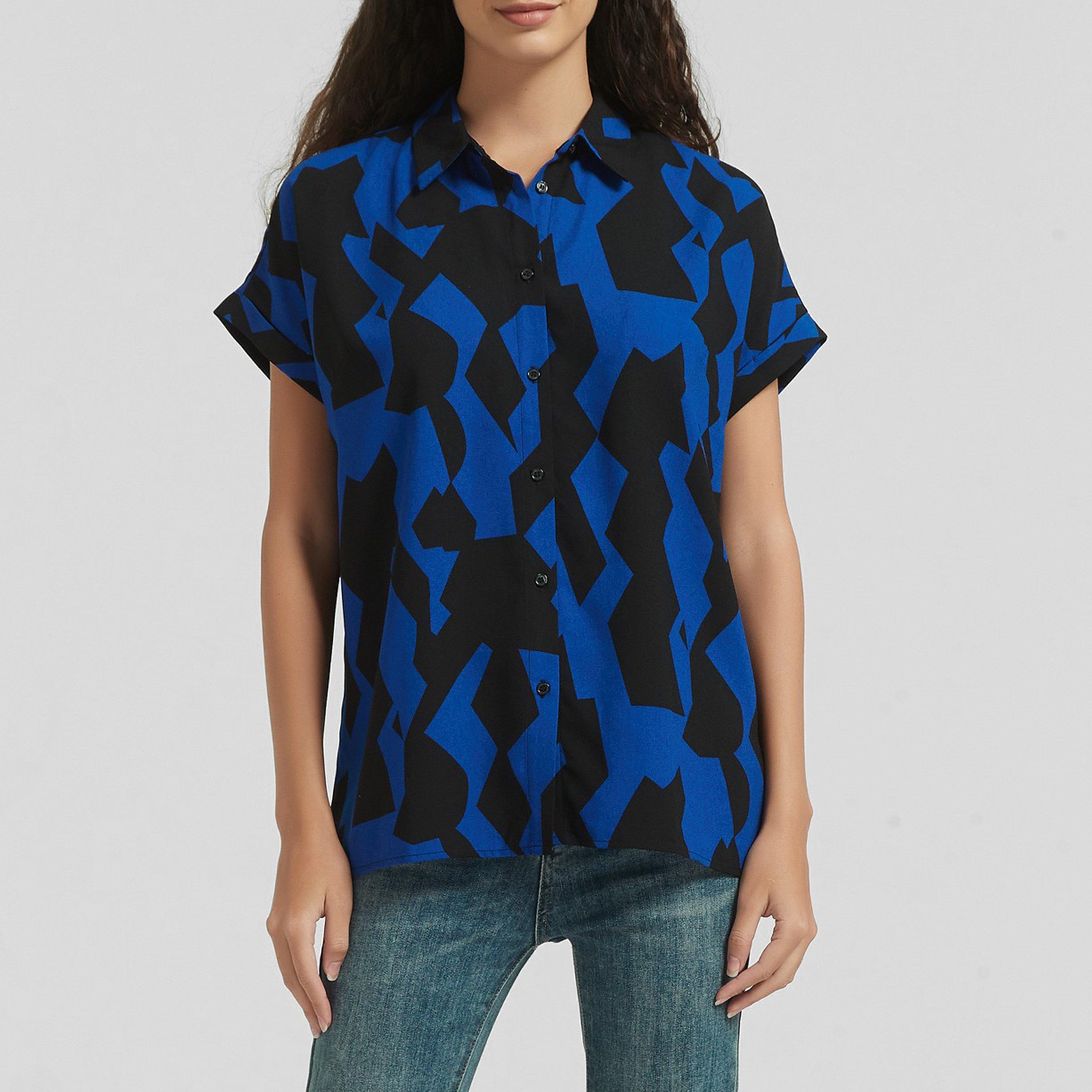 Blue Print - Be You - Ladies Abstract Print Shirt - 1