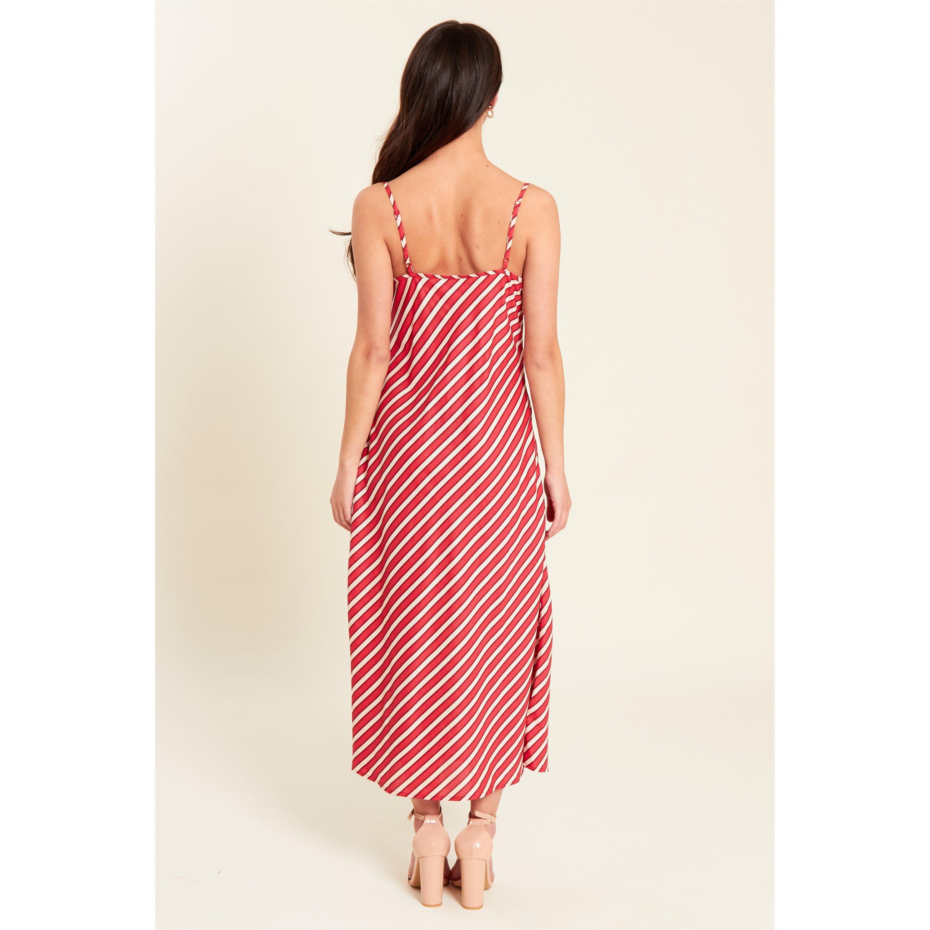 Brown stripe - Be You - Stripe Slip Midi Dress Womens - 2