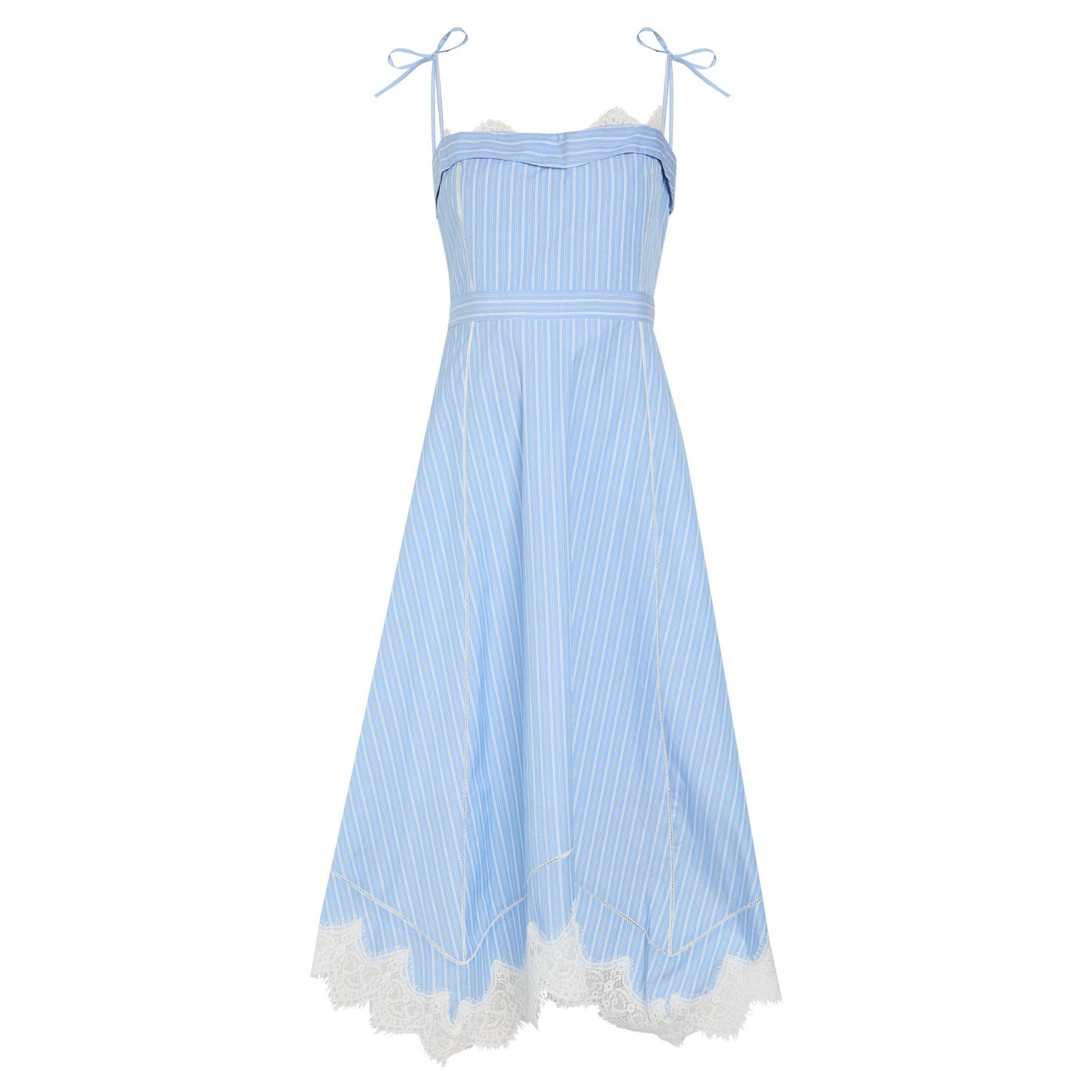 BLUE - Jonathan Simkhai - LD AVALEIGH LACE MIDI DRESS - 1