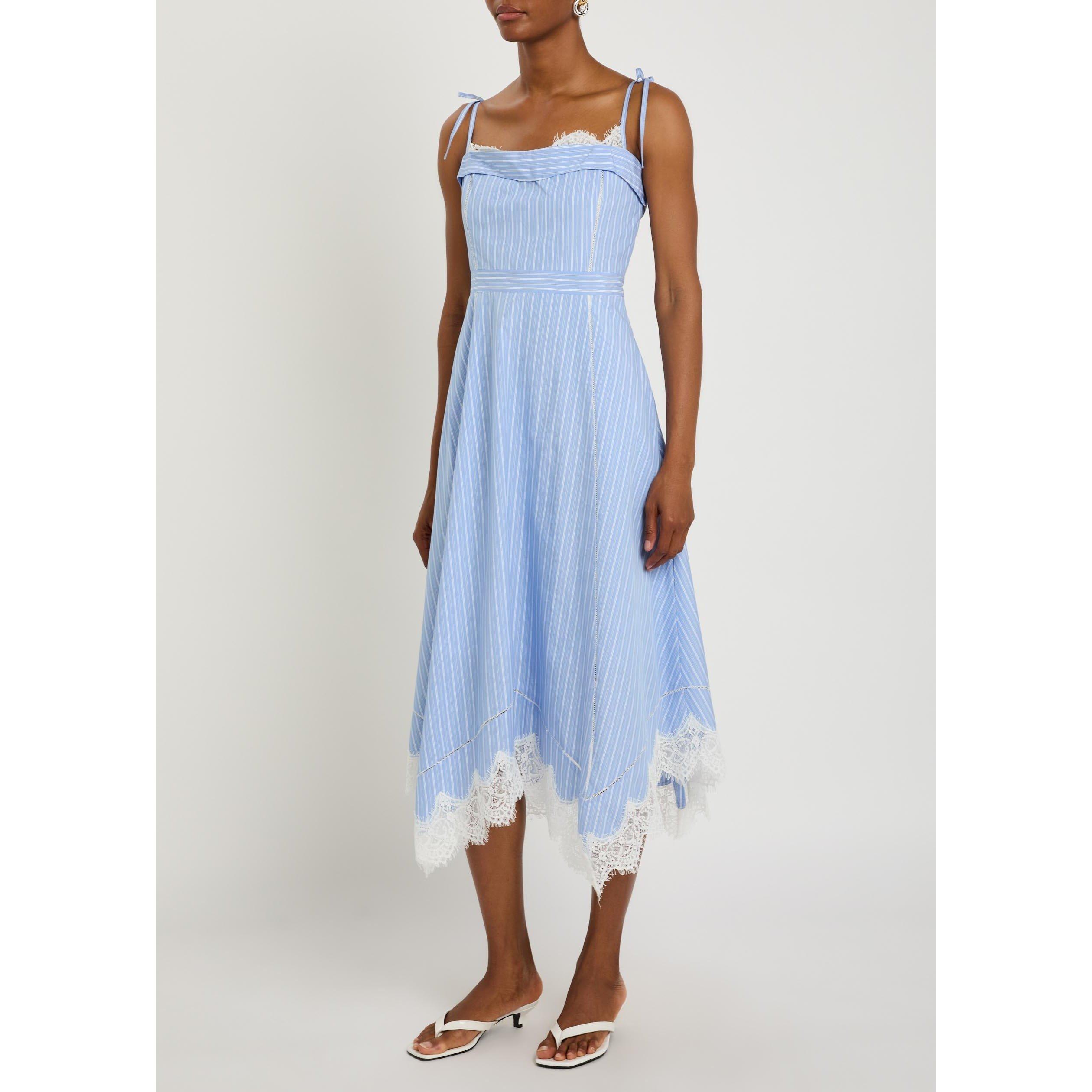 BLUE - Jonathan Simkhai - LD AVALEIGH LACE MIDI DRESS - 2