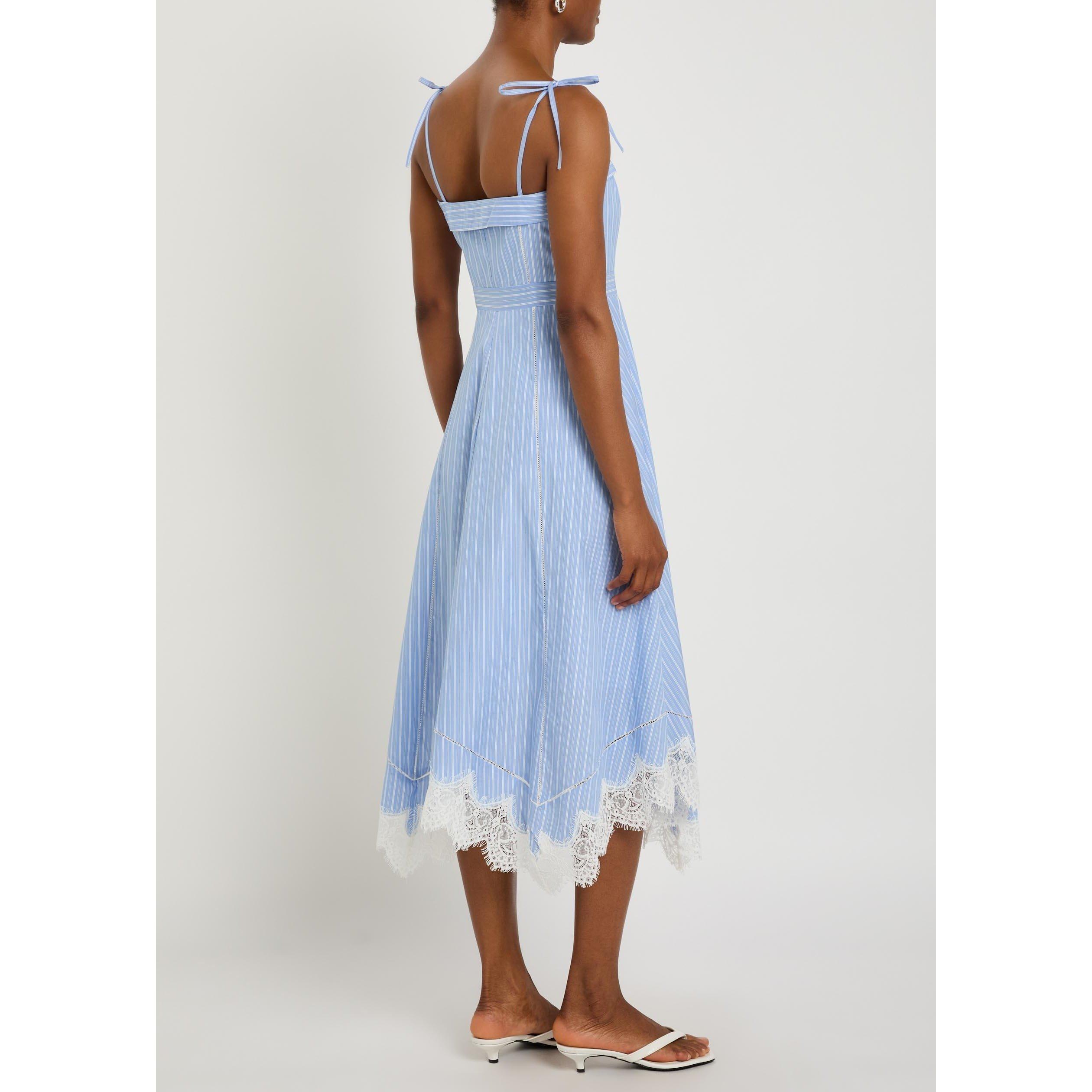 BLUE - Jonathan Simkhai - LD AVALEIGH LACE MIDI DRESS - 3