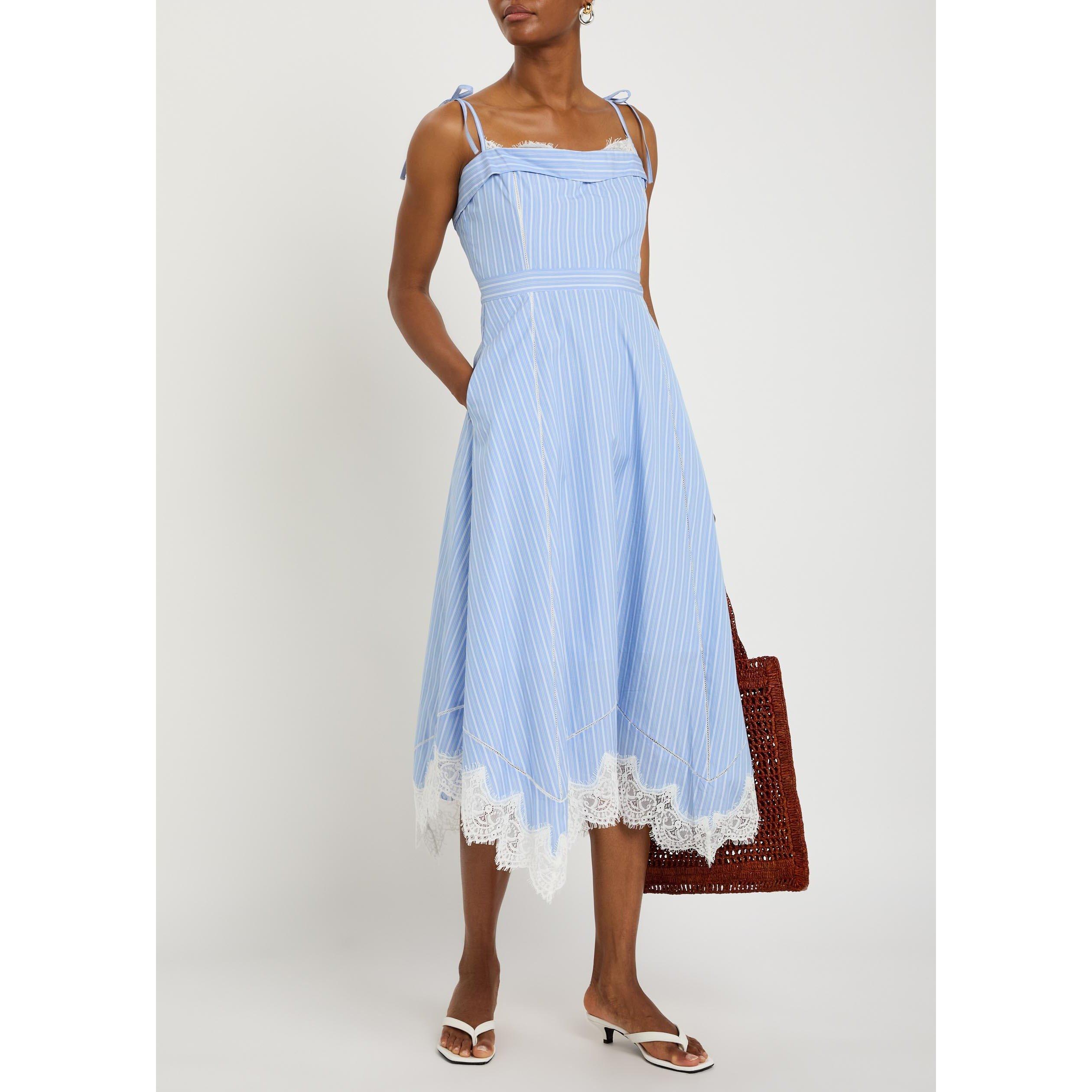 BLUE - Jonathan Simkhai - LD AVALEIGH LACE MIDI DRESS - 5