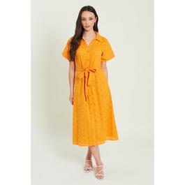 Be You Broderie Tie Waist Midi Dress