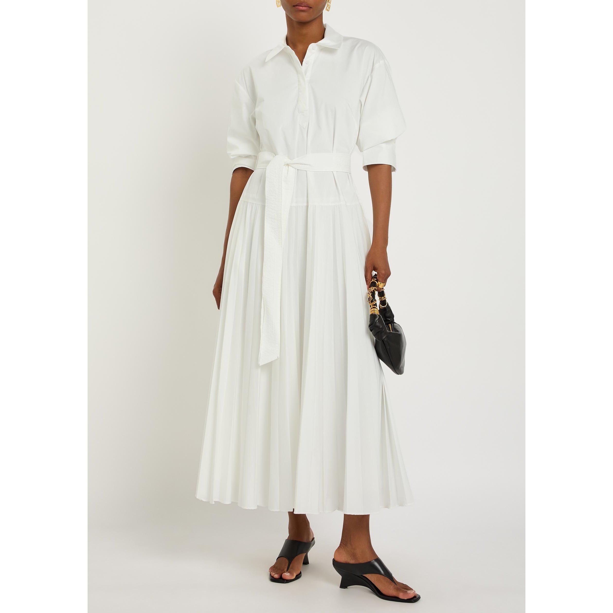 WHITE - Jonathan Simkhai - Women's Arlo Belted Cotton Maxi Dress - 5