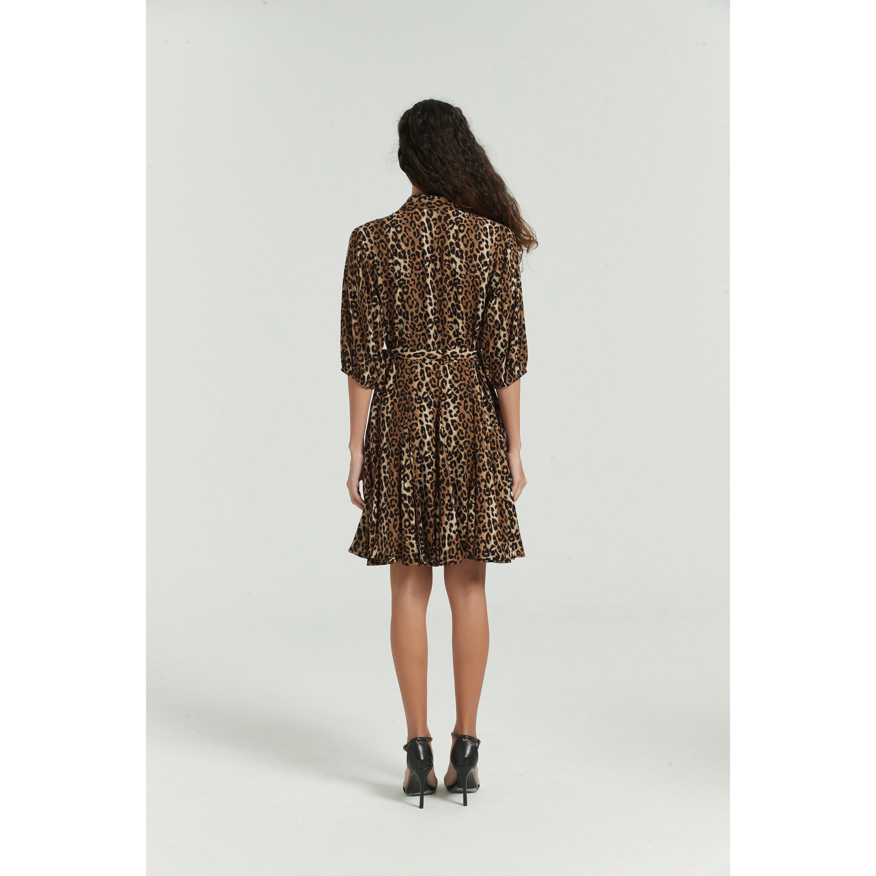 Estampado animal - Be You - Women's Animal Print Shirt Dress - 3
