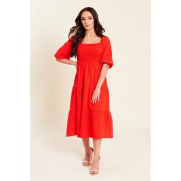 Be You Shirred Midi Dress