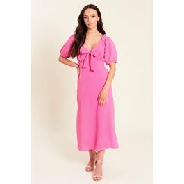 Be You Tie Tie Front Midi Dress