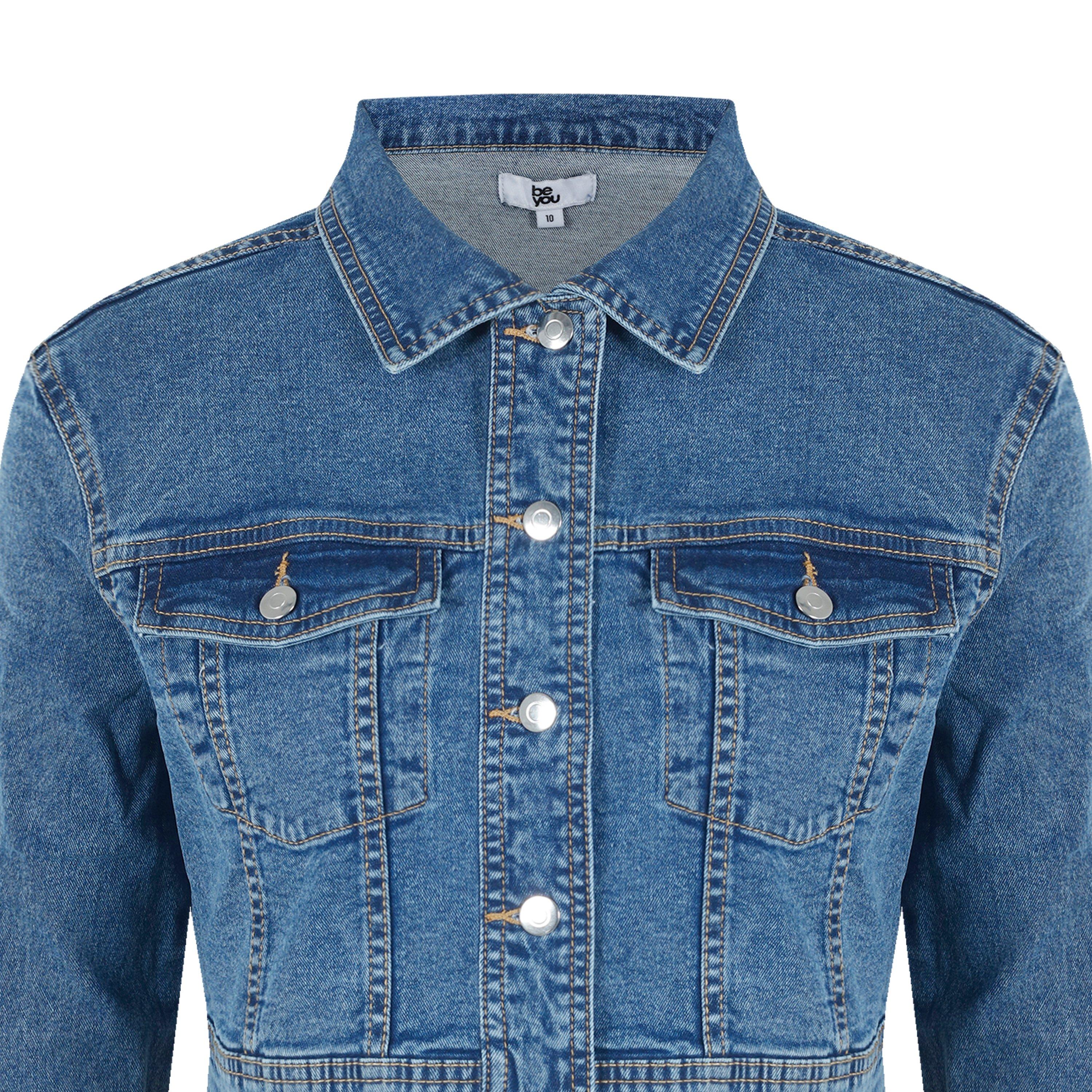 Mid Wash - Be You - Cropped Denim Jacket - 4