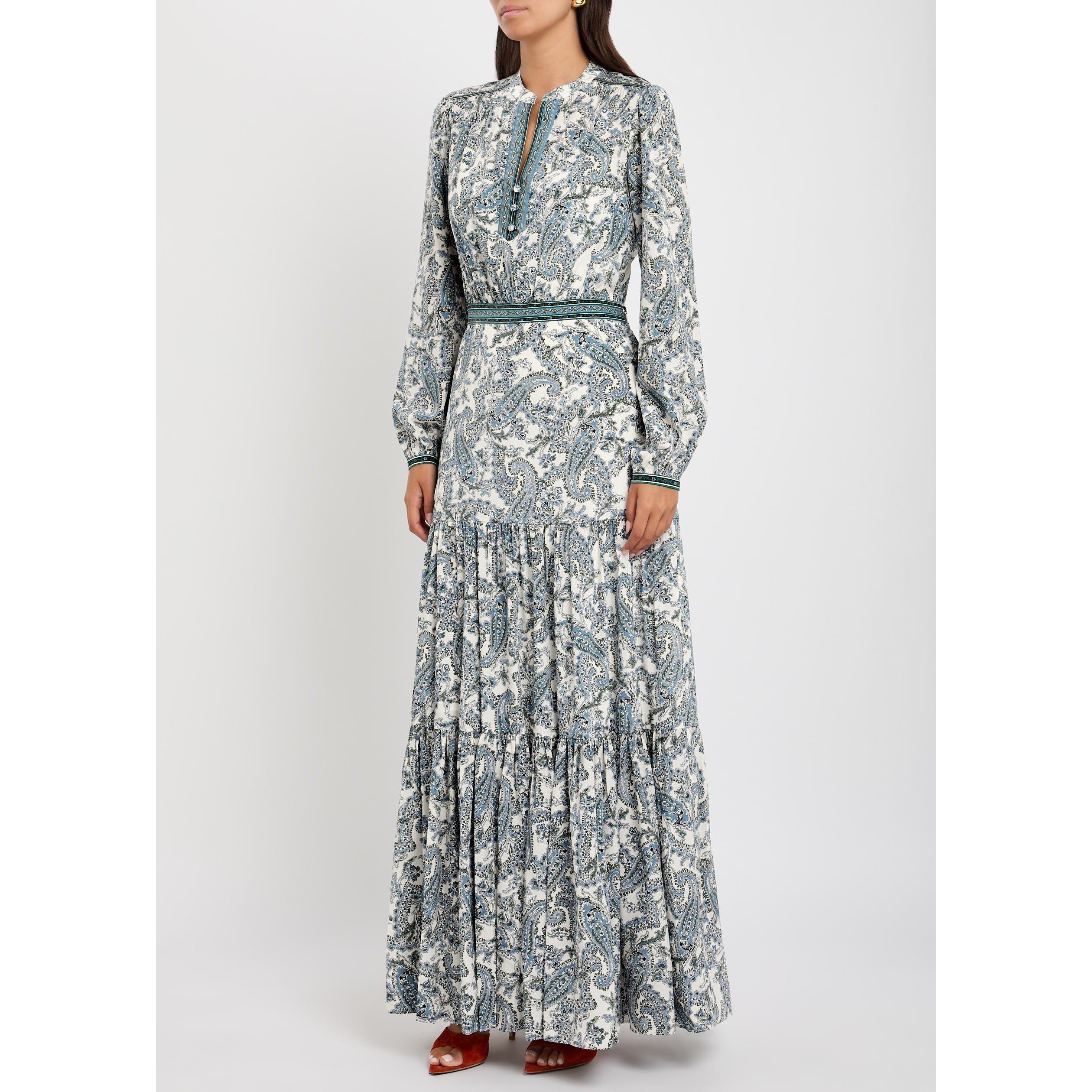 ECRU - Veronica Beard - Women's Sama Silk Paisley Maxi Dress - 2