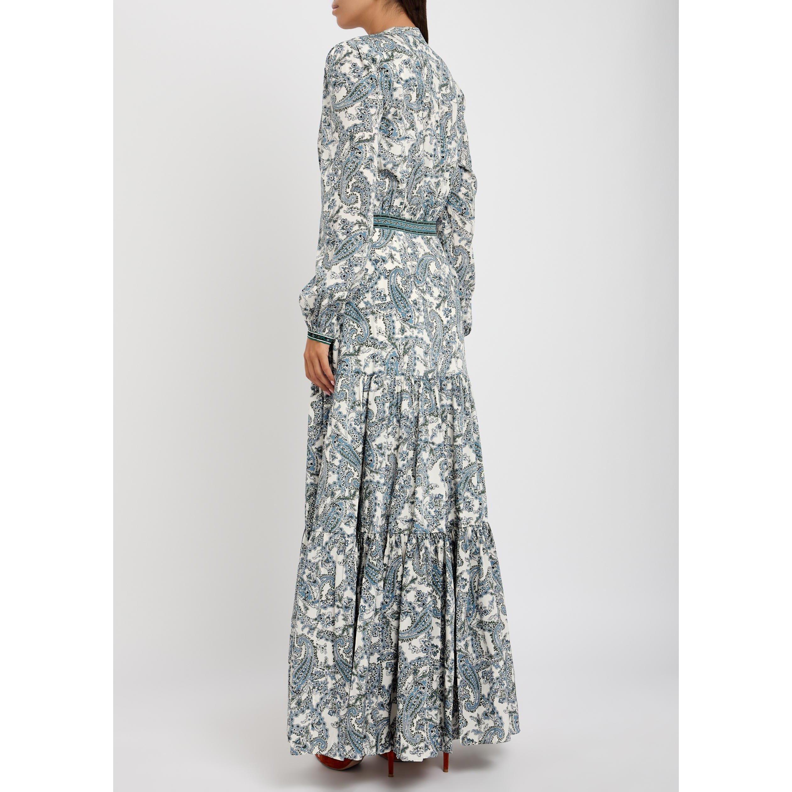 ECRU - Veronica Beard - Women's Sama Silk Paisley Maxi Dress - 3