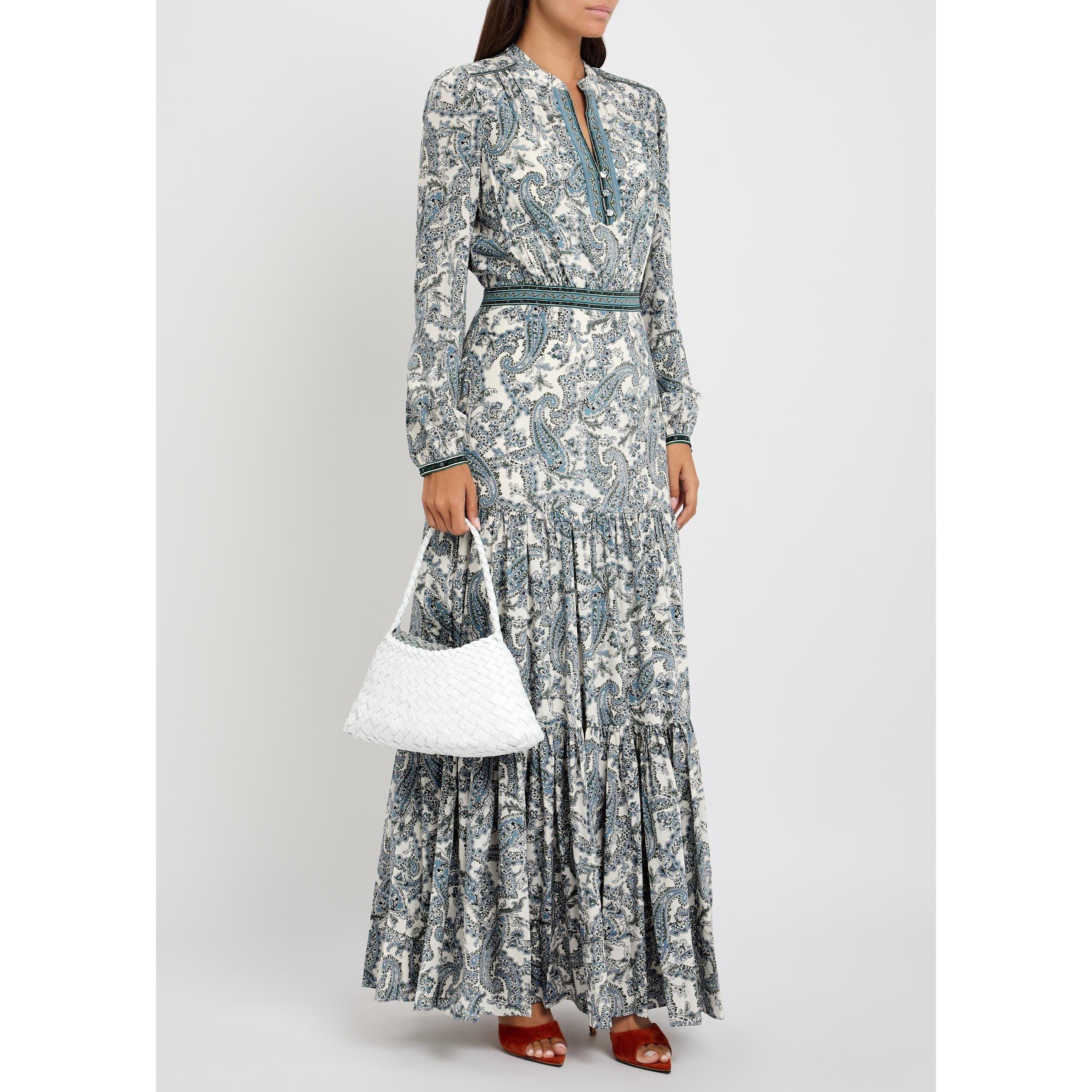 ECRU - Veronica Beard - Women's Sama Silk Paisley Maxi Dress - 5