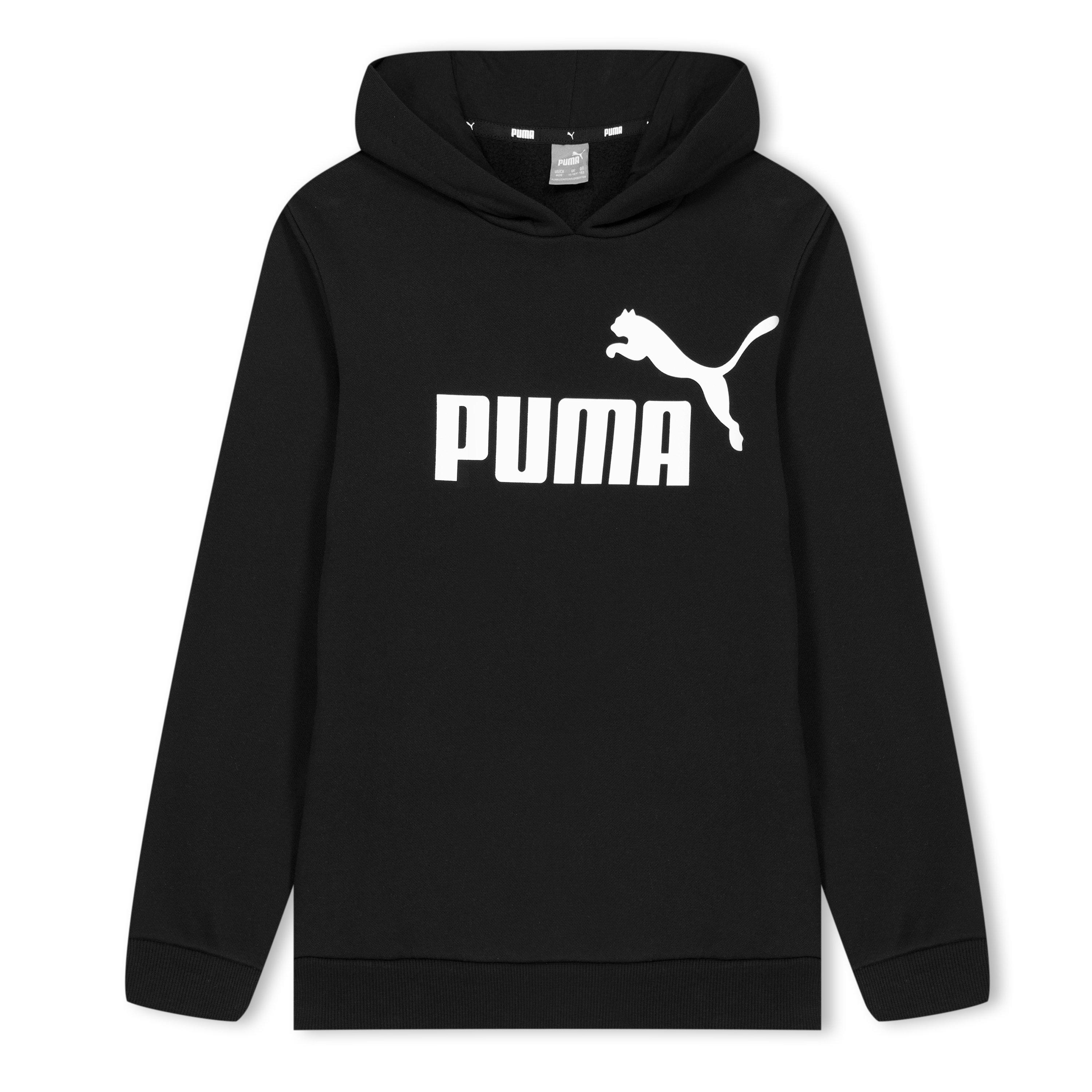 Black/White - Puma - ESS Logo Hooded Fleece Tracksuit - 5