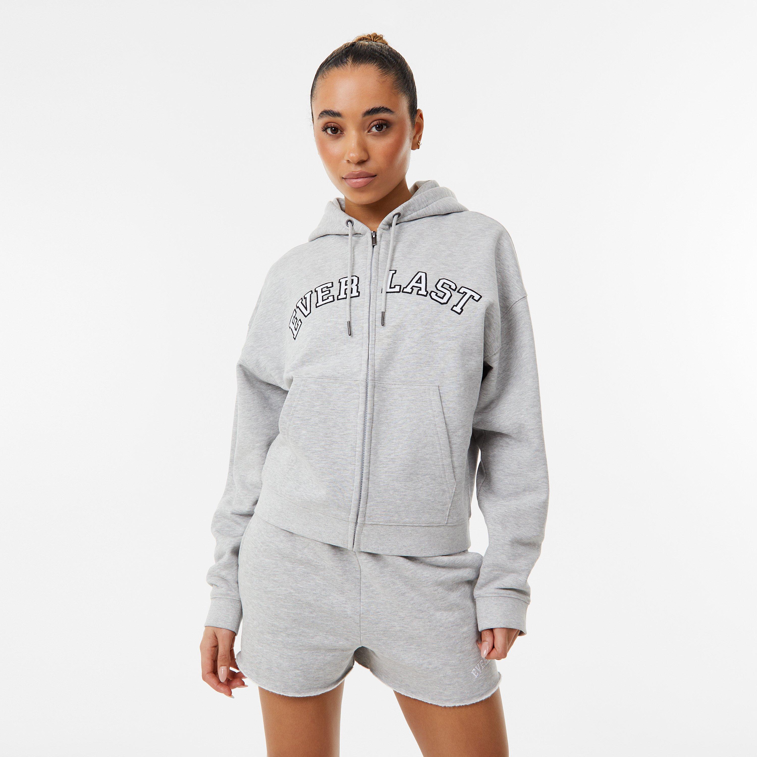 Grey Marl - Everlast - Applique Logo Hoodie Womens - 1