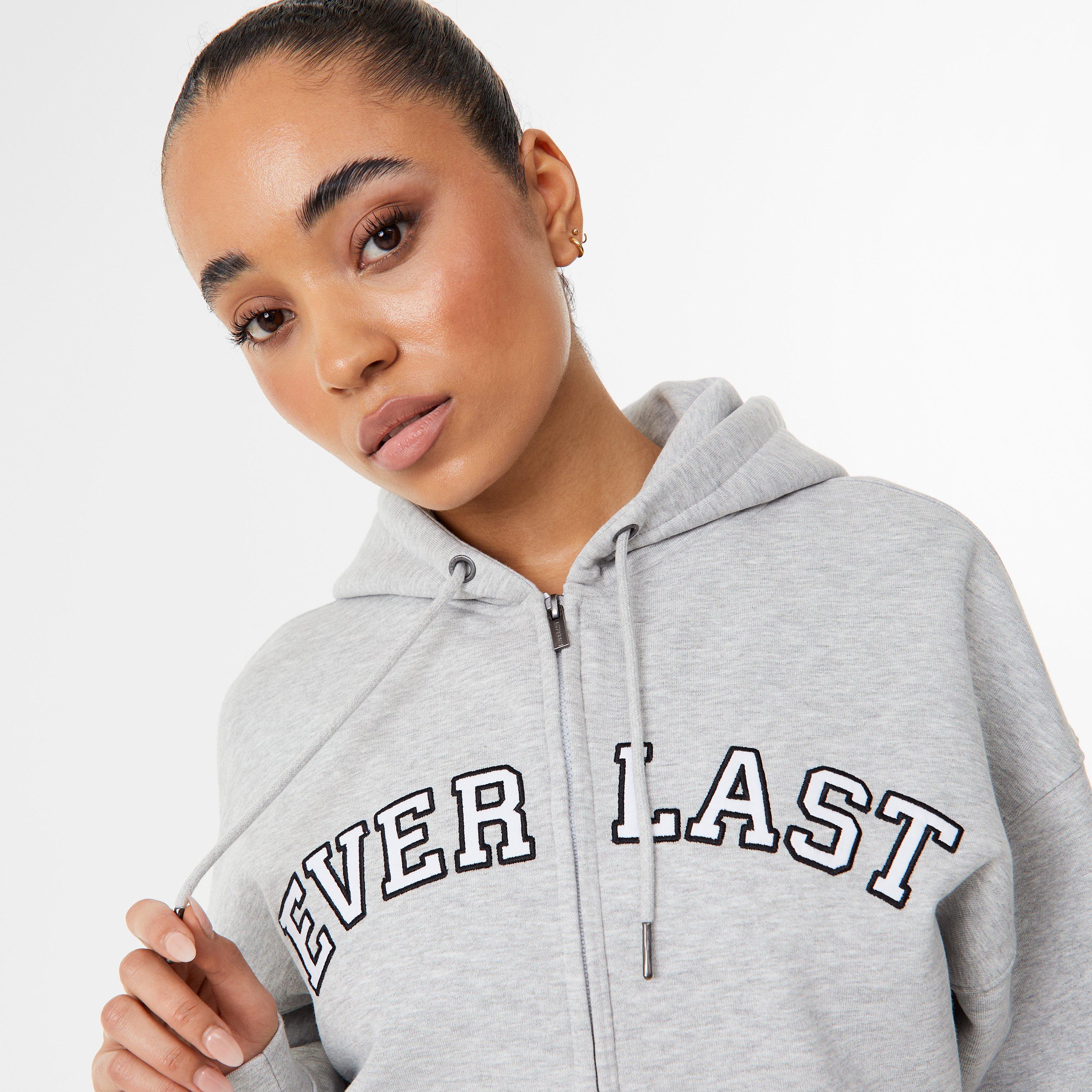 Grey Marl - Everlast - Applique Logo Hoodie Womens - 3