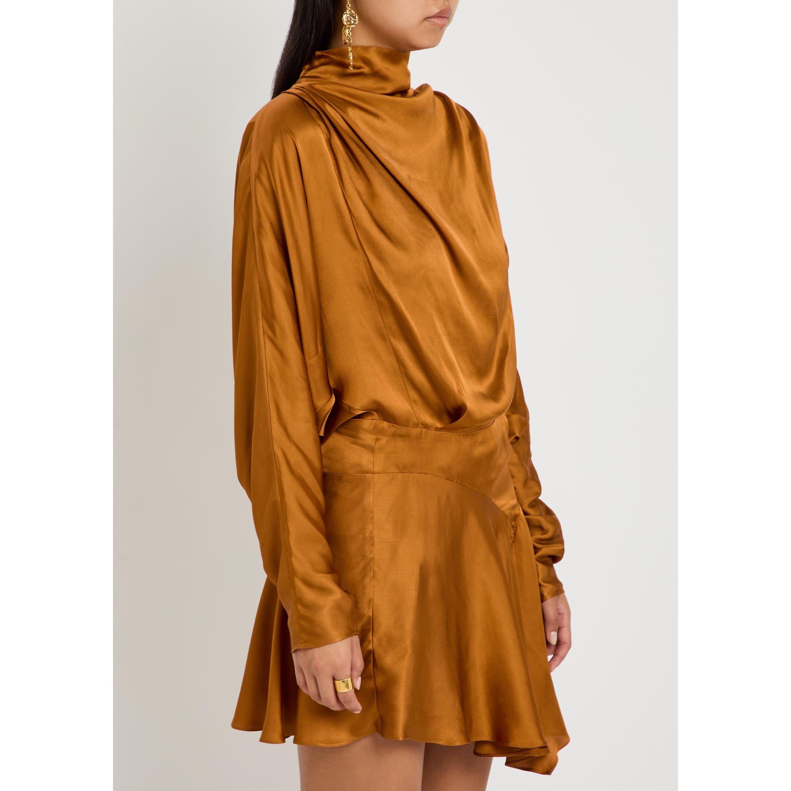 CAMEL - Isabel Marant - Women's Neline Satin Mini Dress - 2