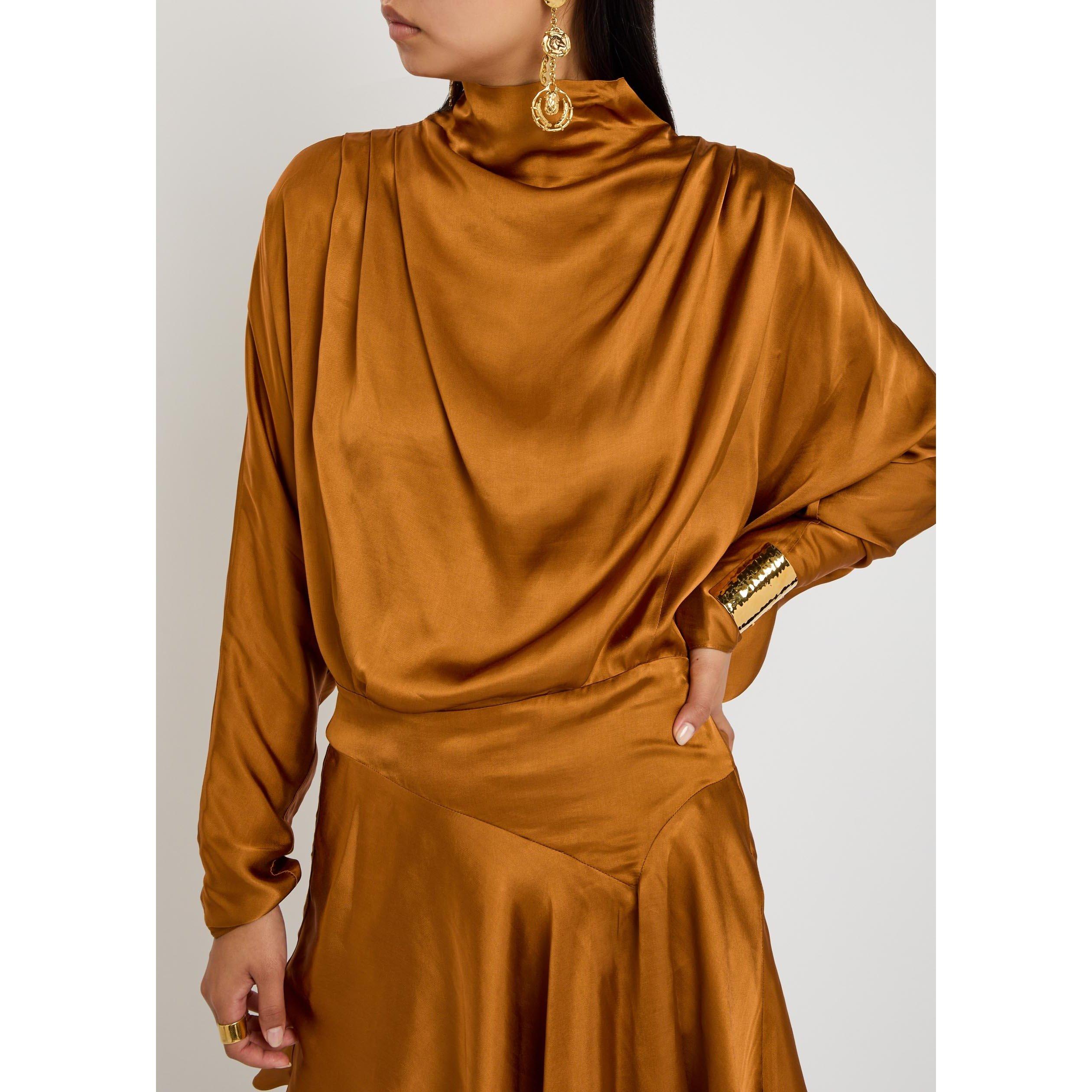 CAMEL - Isabel Marant - Women's Neline Satin Mini Dress - 4