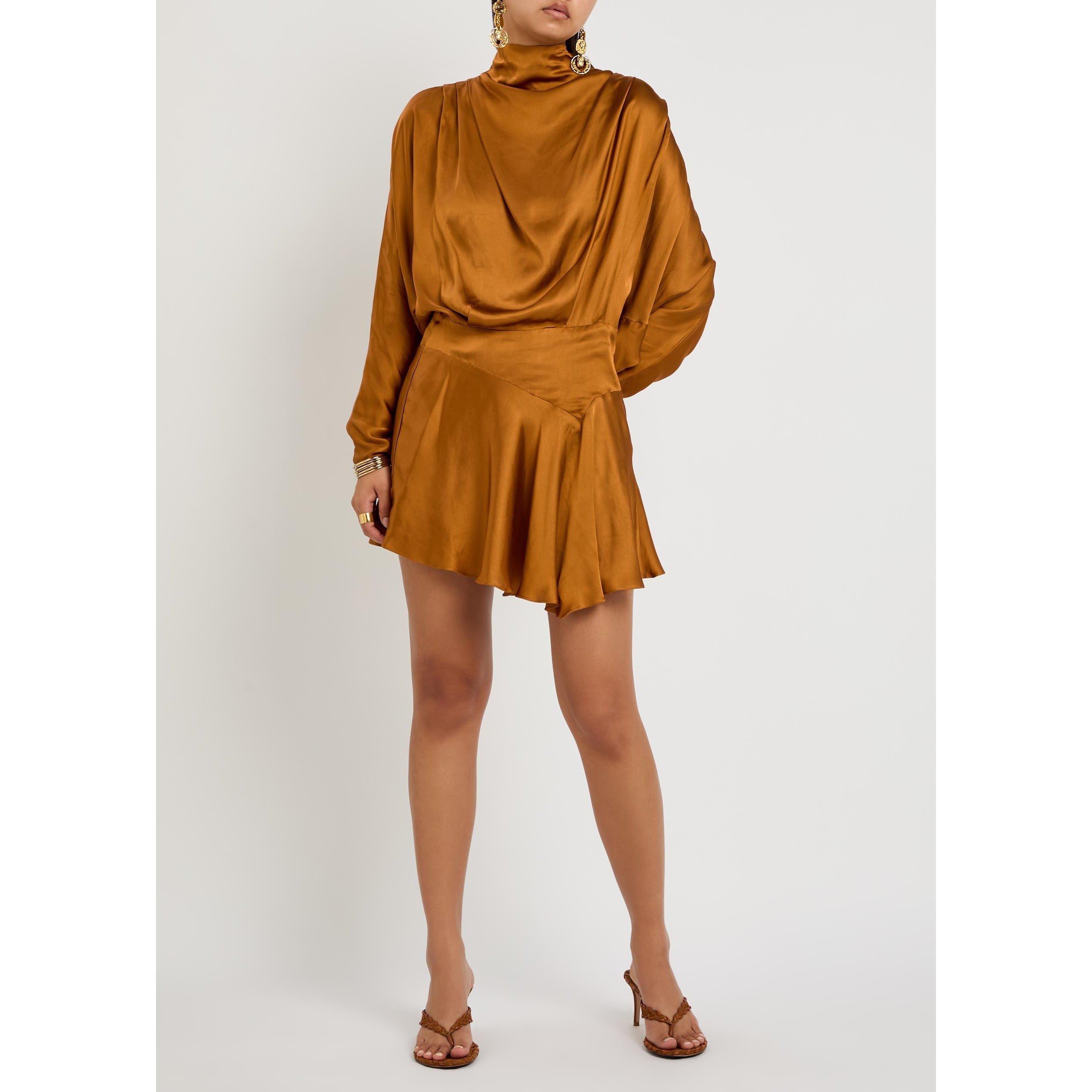 CAMEL - Isabel Marant - Women's Neline Satin Mini Dress - 5