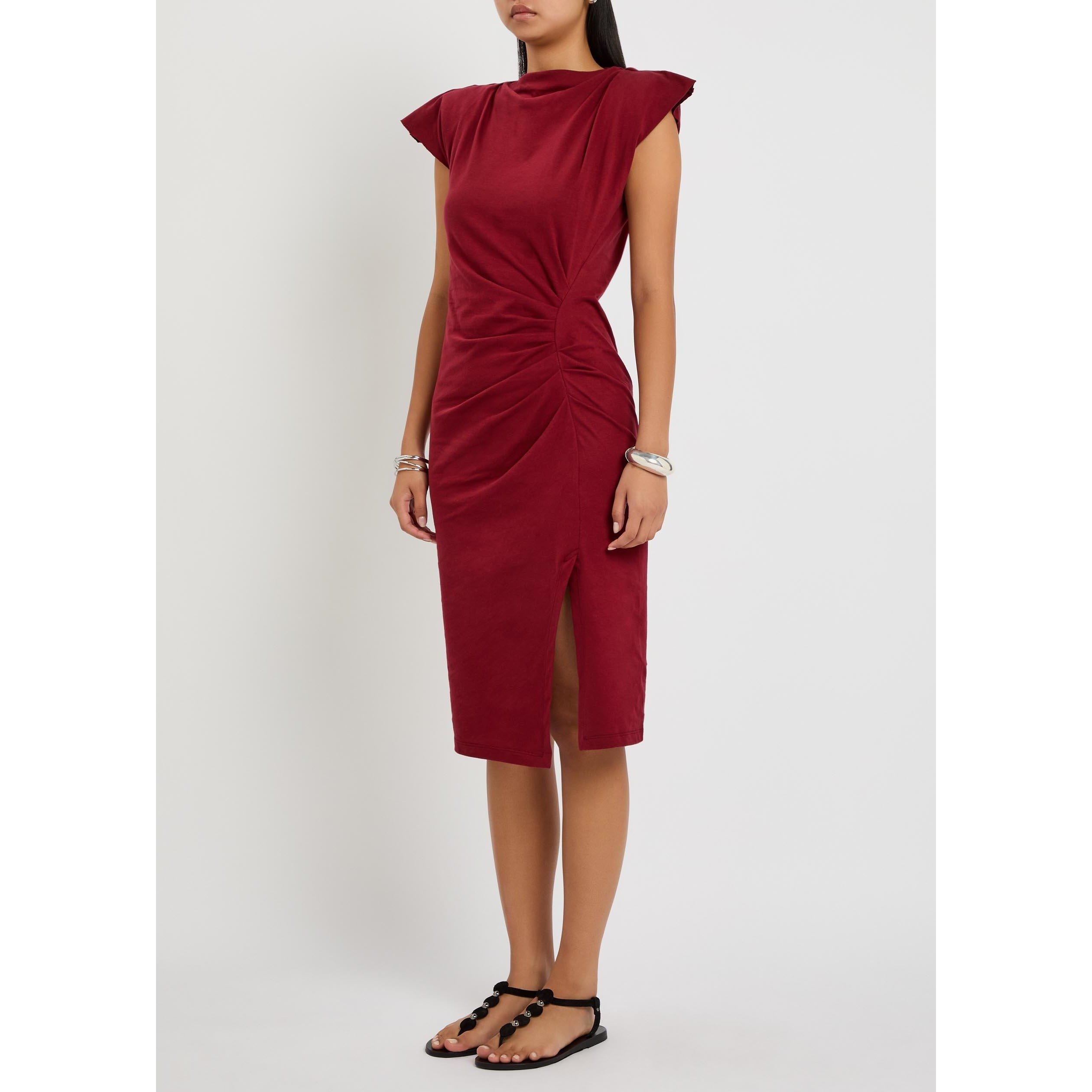BURGUNDY - Isabel Marant - Women's Nadeline Cotton T-Shirt Dress - 2