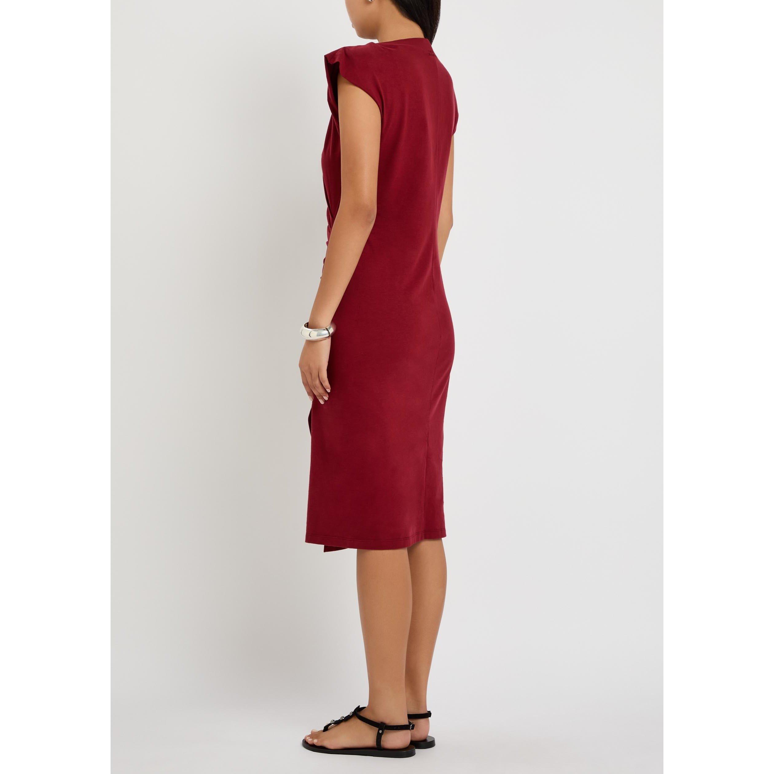 BURGUNDY - Isabel Marant - Women's Nadeline Cotton T-Shirt Dress - 3