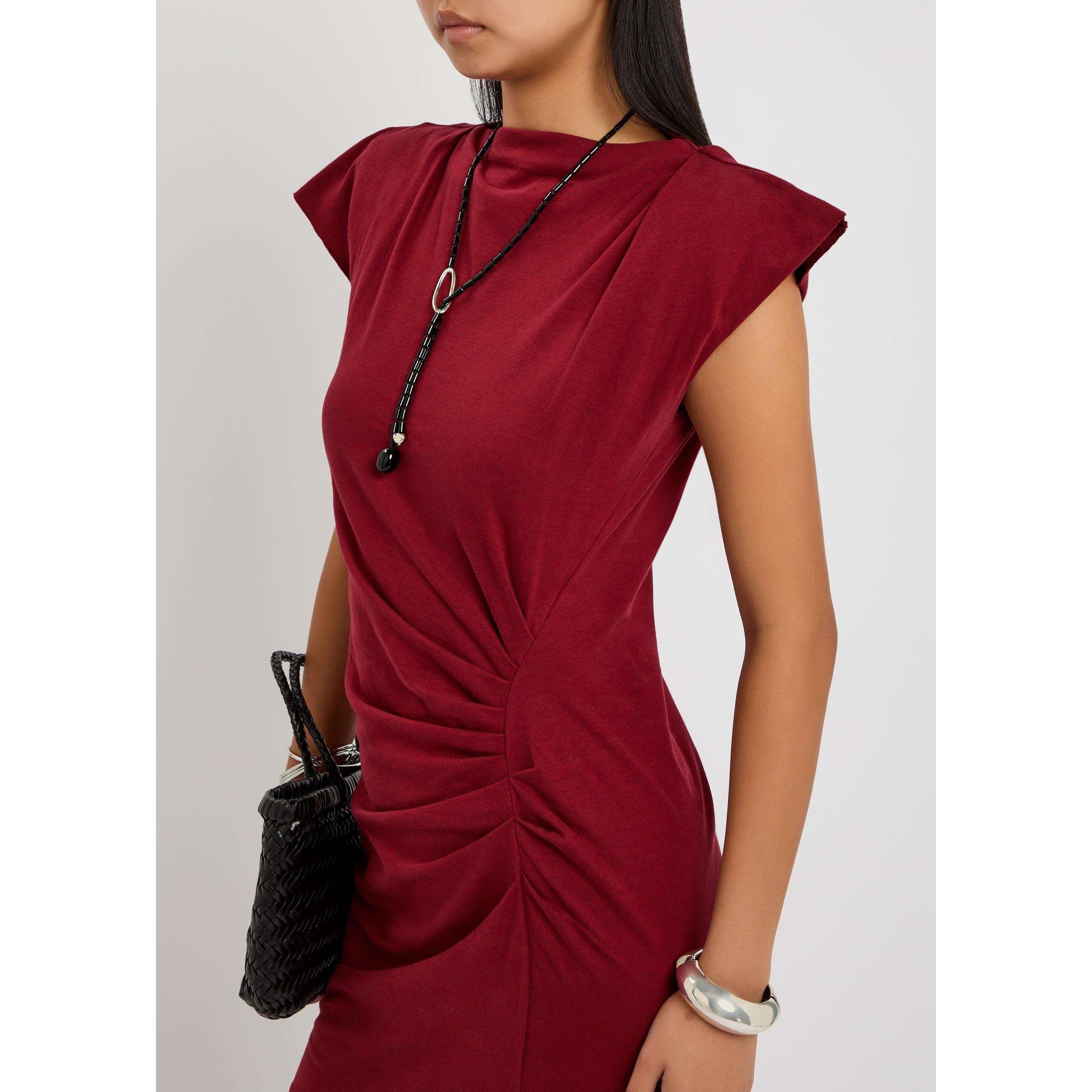 BURGUNDY - Isabel Marant - Women's Nadeline Cotton T-Shirt Dress - 4