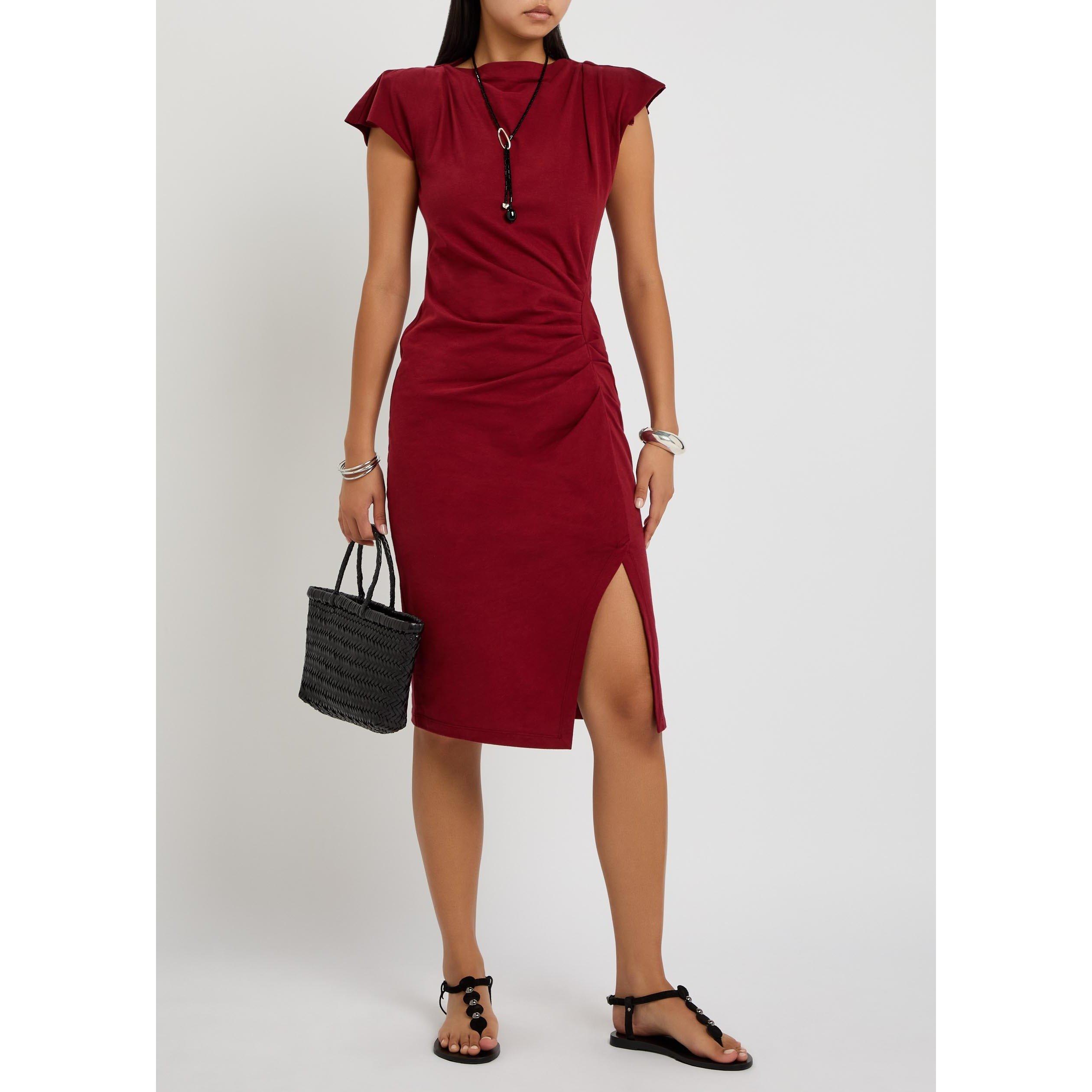 BURGUNDY - Isabel Marant - Women's Nadeline Cotton T-Shirt Dress - 5