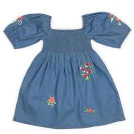 Be You Younger Girls Denim Embroidered Dress