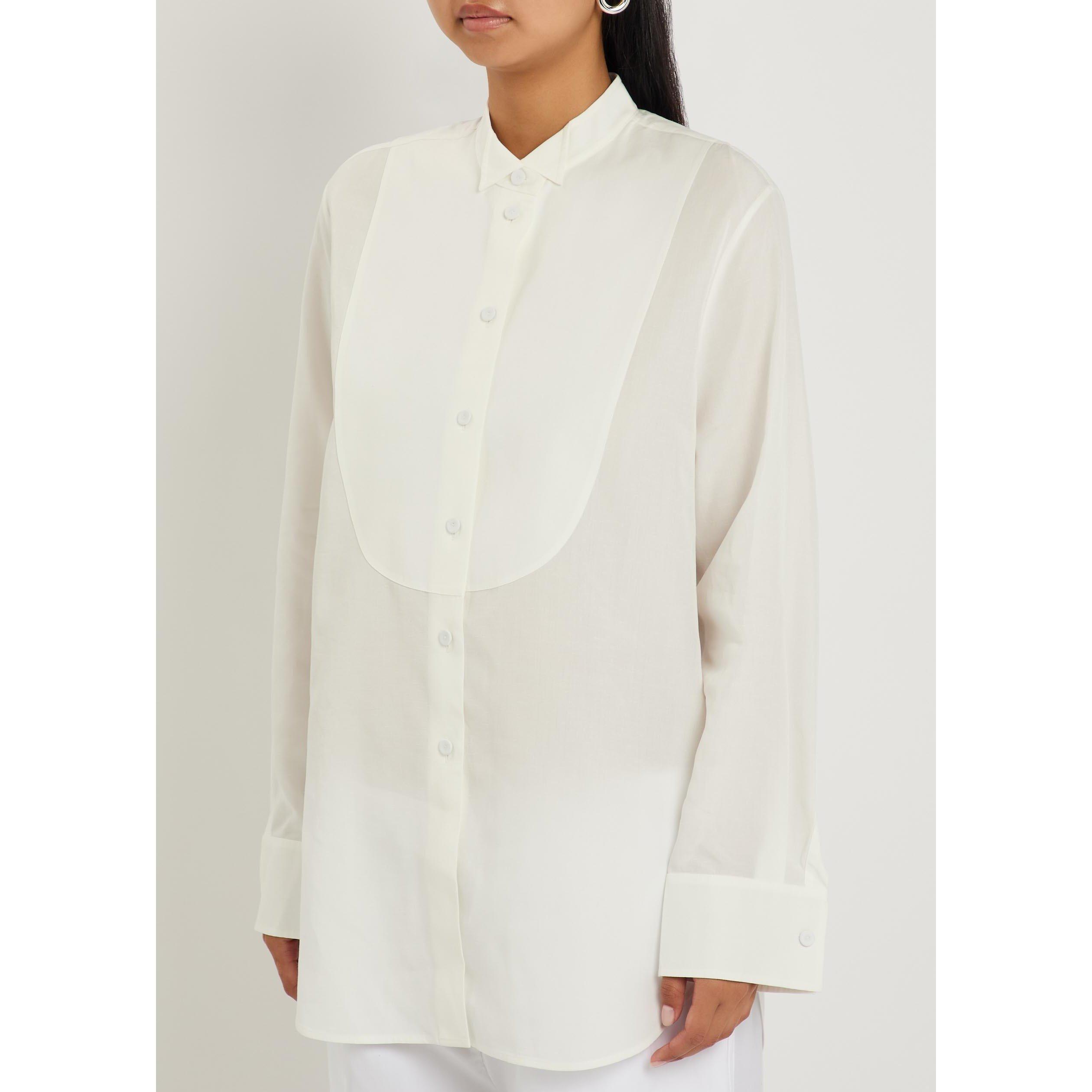 WHITE - Rohe - Women's Tuxedo Lyocell Shirt - 2