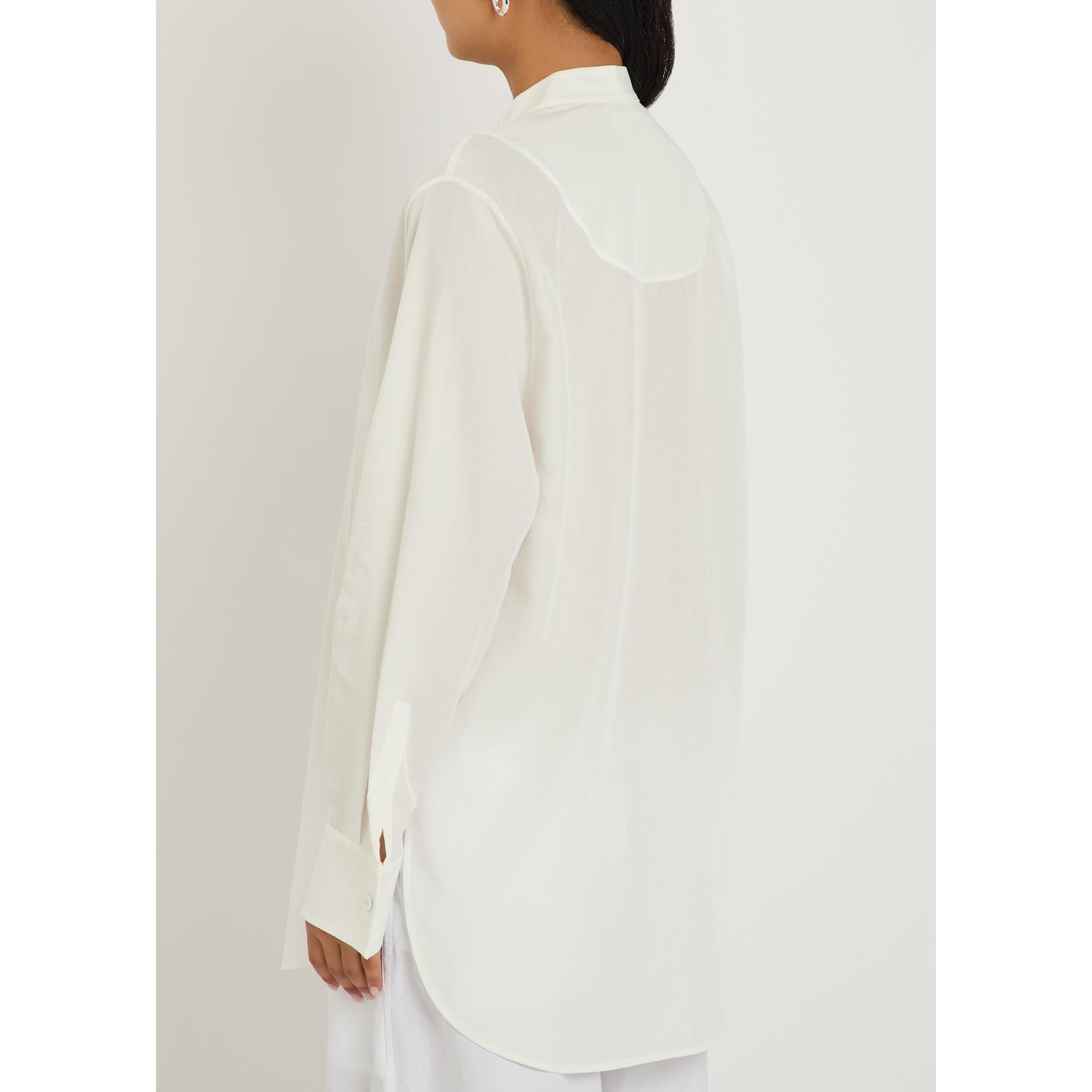 WHITE - Rohe - Women's Tuxedo Lyocell Shirt - 3