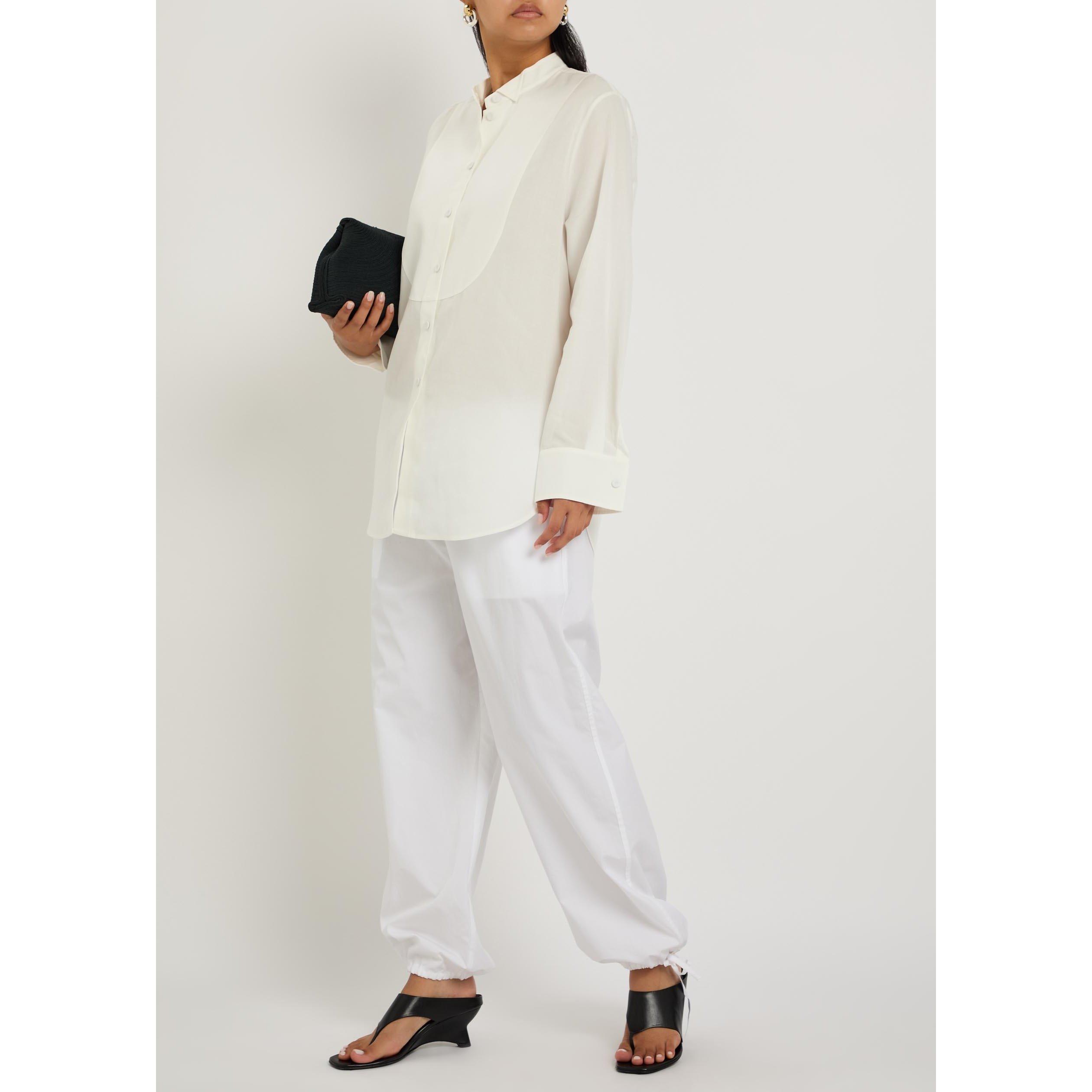 WHITE - Rohe - Women's Tuxedo Lyocell Shirt - 5