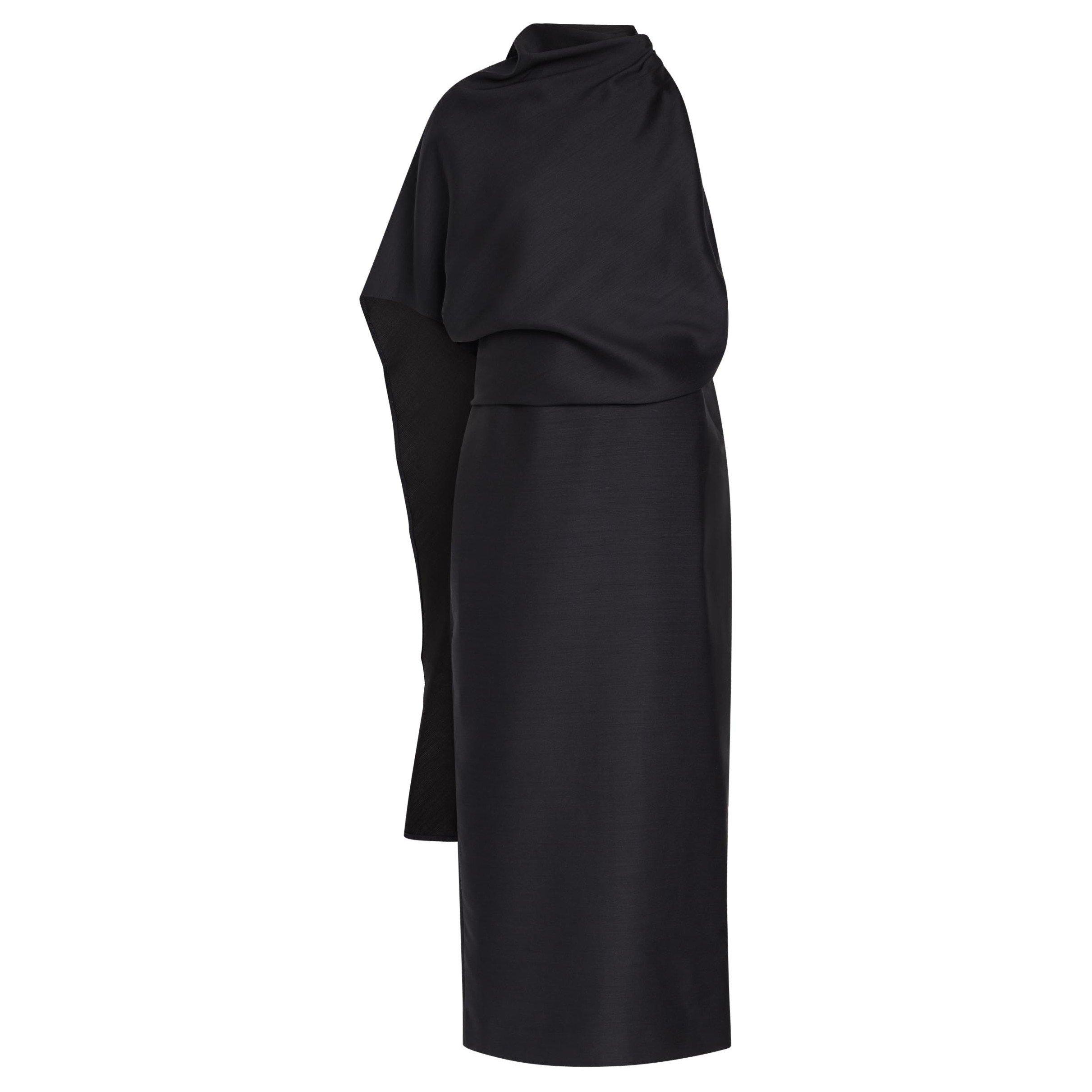 BLACK - Rohe - Women's Draped Open-Back Wool Maxi Dress - 1