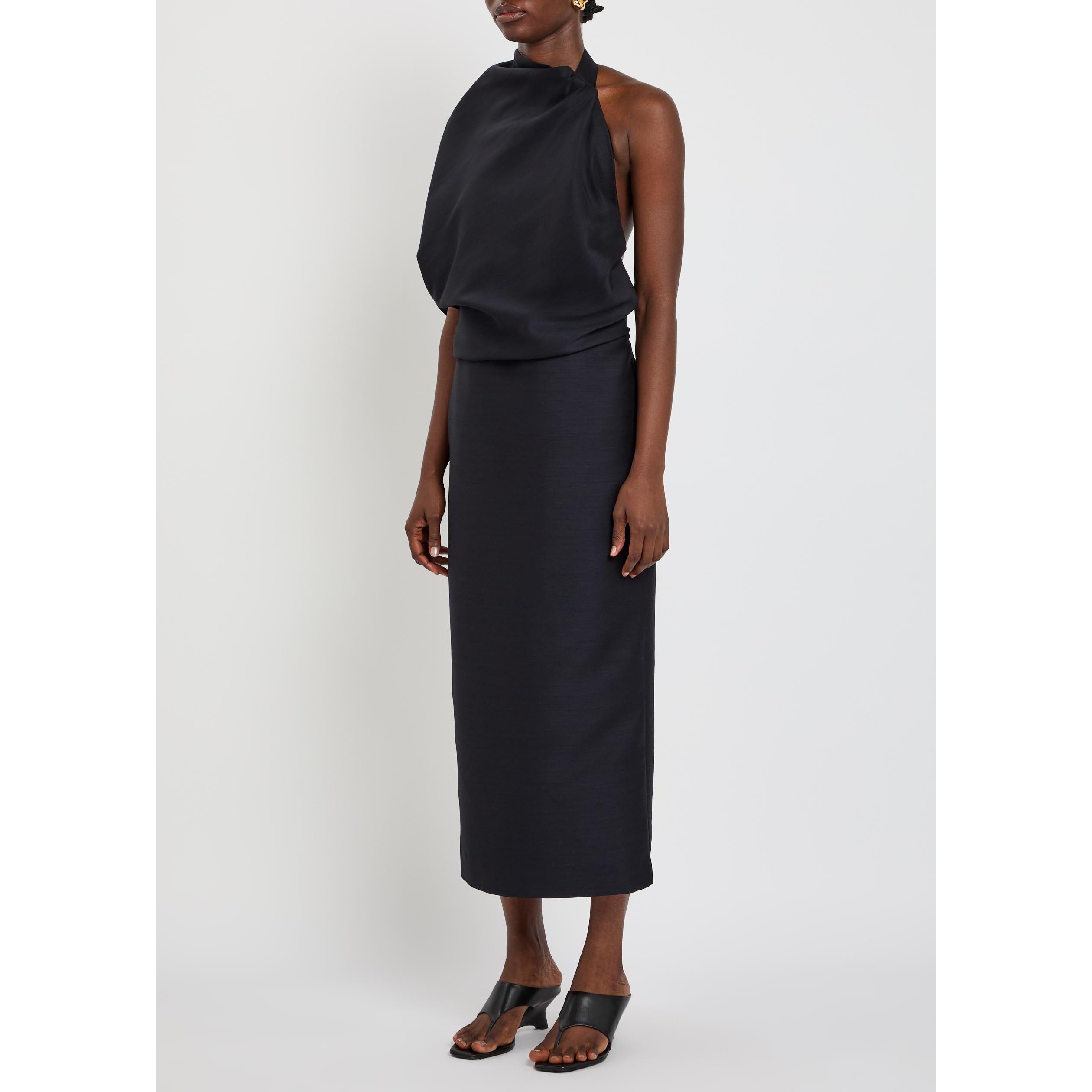 BLACK - Rohe - Women's Draped Open-Back Wool Maxi Dress - 2