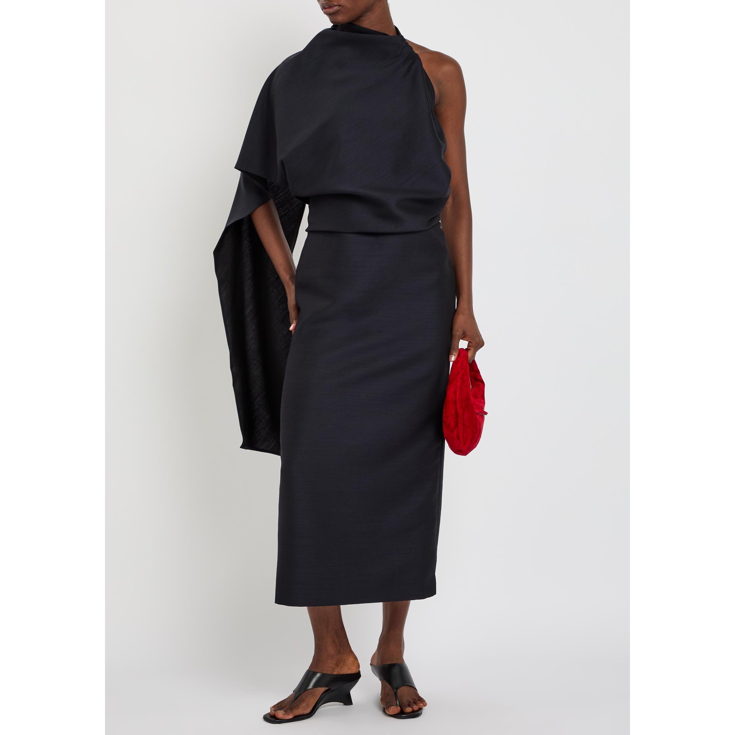 BLACK - Rohe - Women's Draped Open-Back Wool Maxi Dress - 5