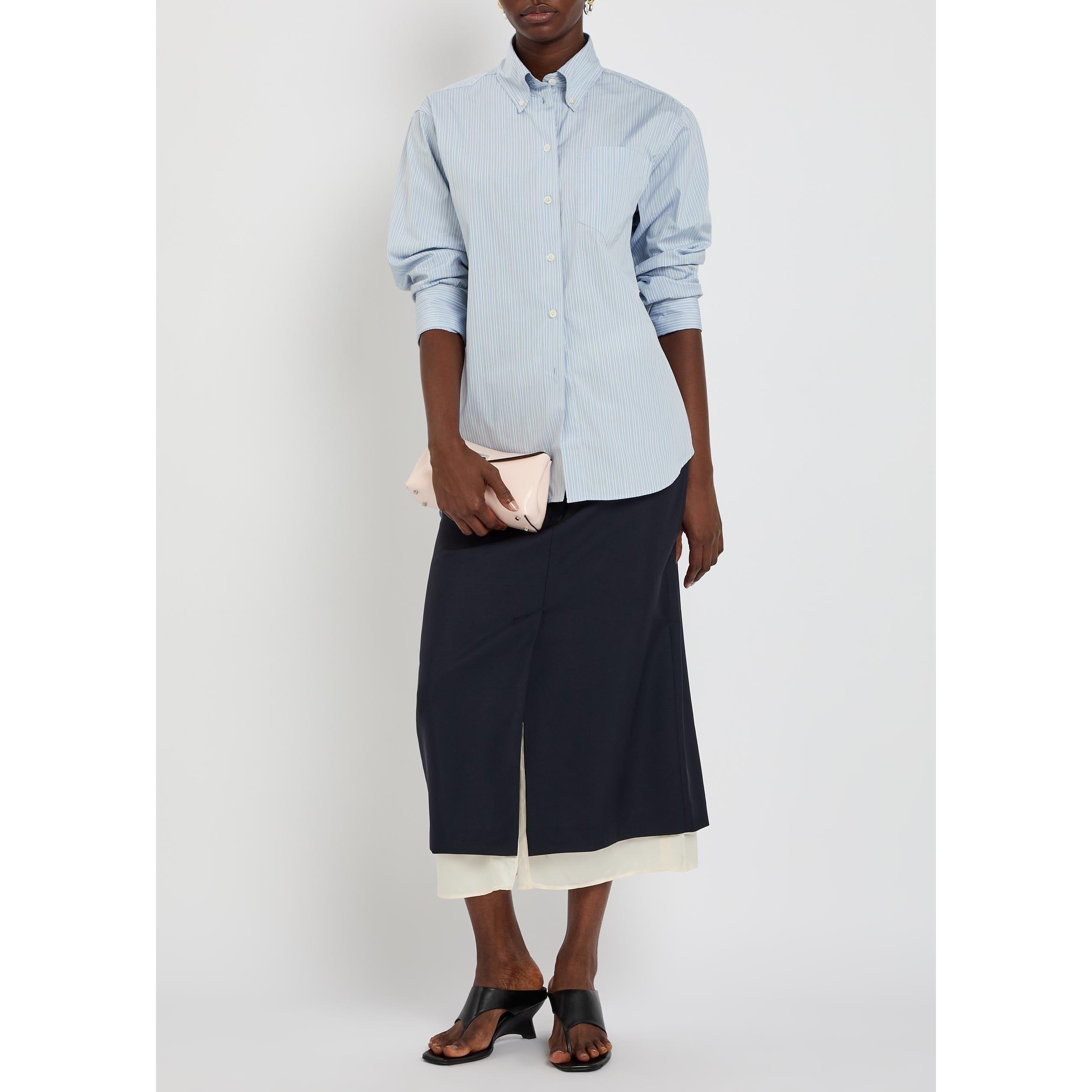 WHITE AND OTHER - Rohe - Women's Striped Cotton Relaxed-Fit Oxford Shirt - 5