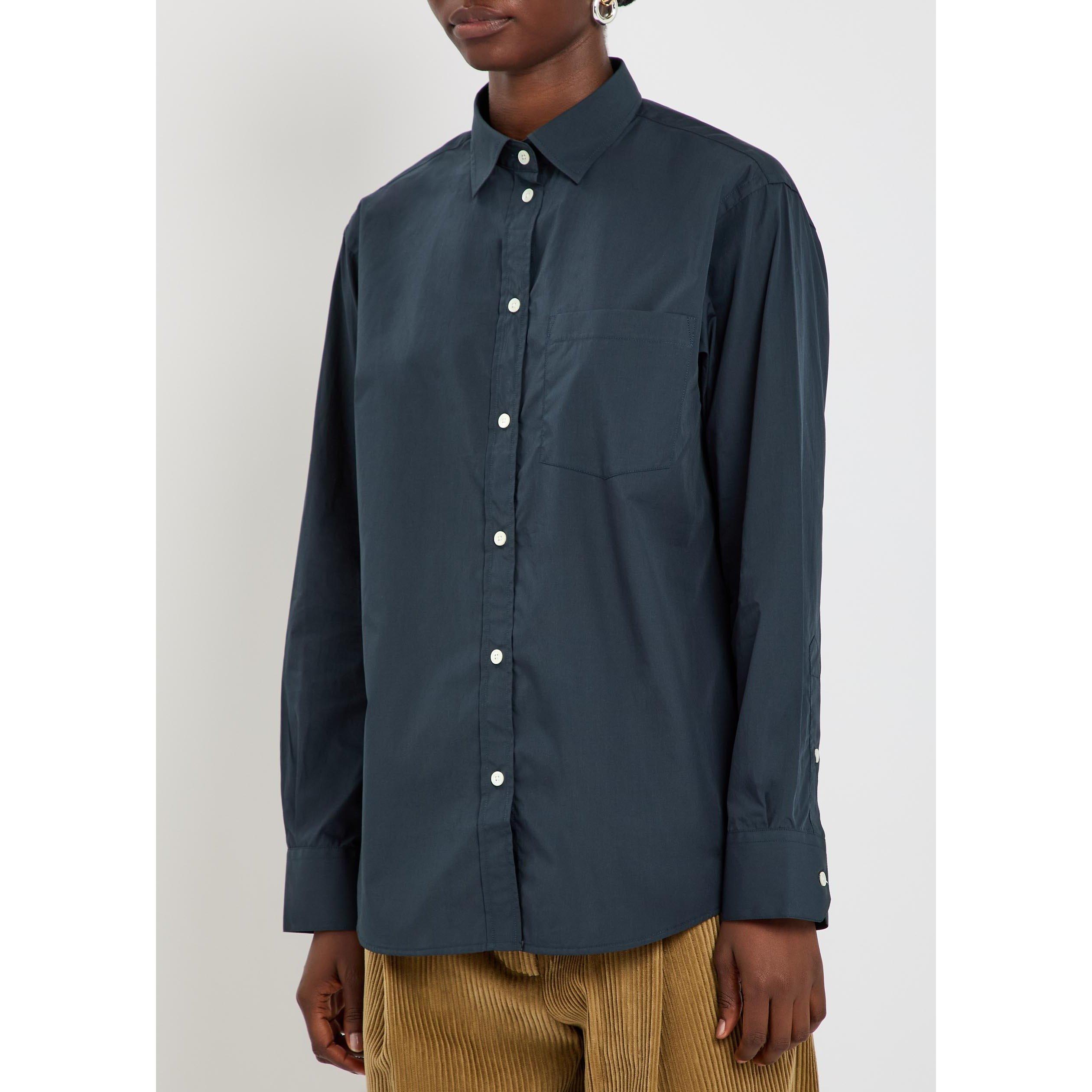 NAVY - Rohe - Women's Cotton Long-Sleeve Shirt - 2