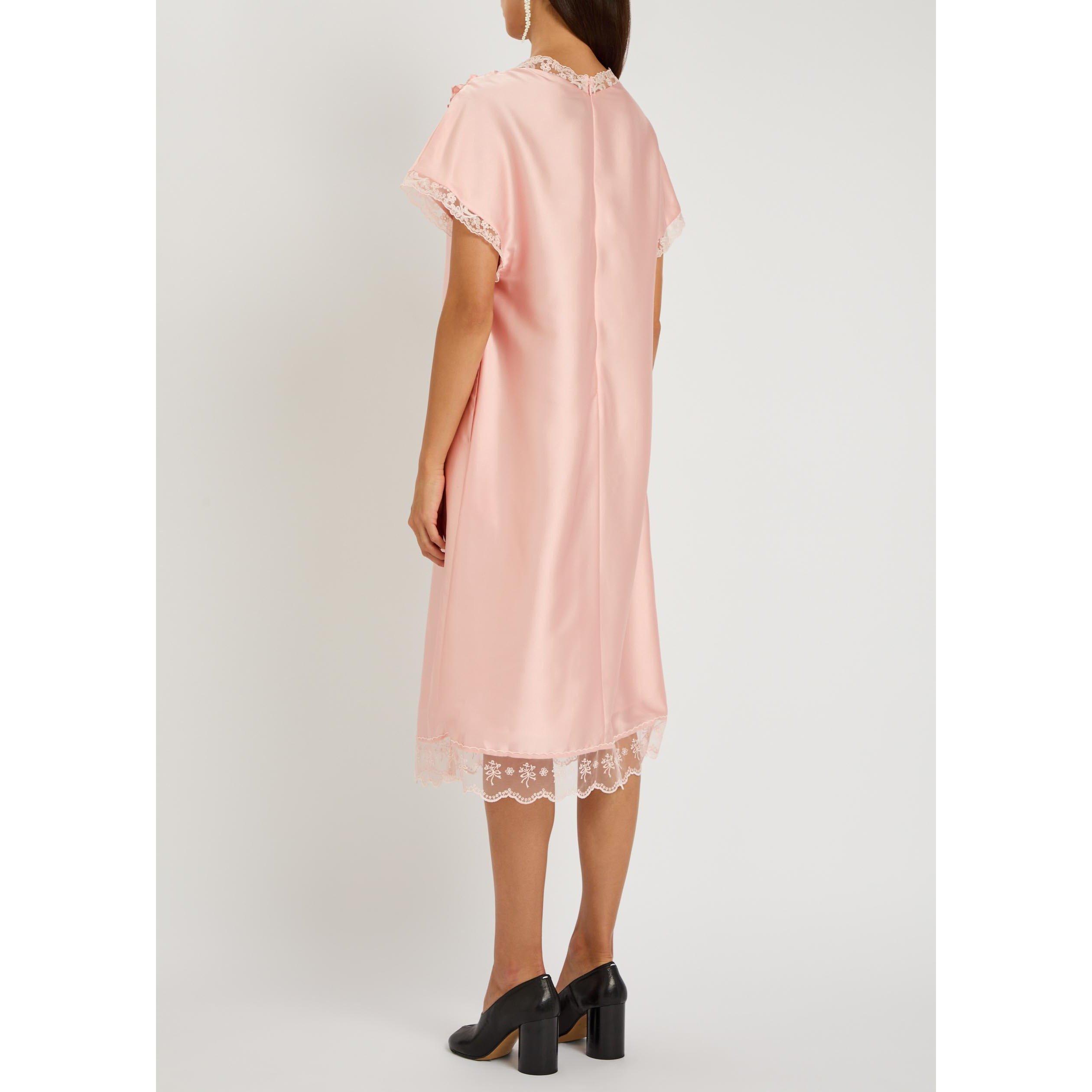 LIGHT PINK - Simone Rocha - SLASH LACE TRIM EASY DRESS - 3