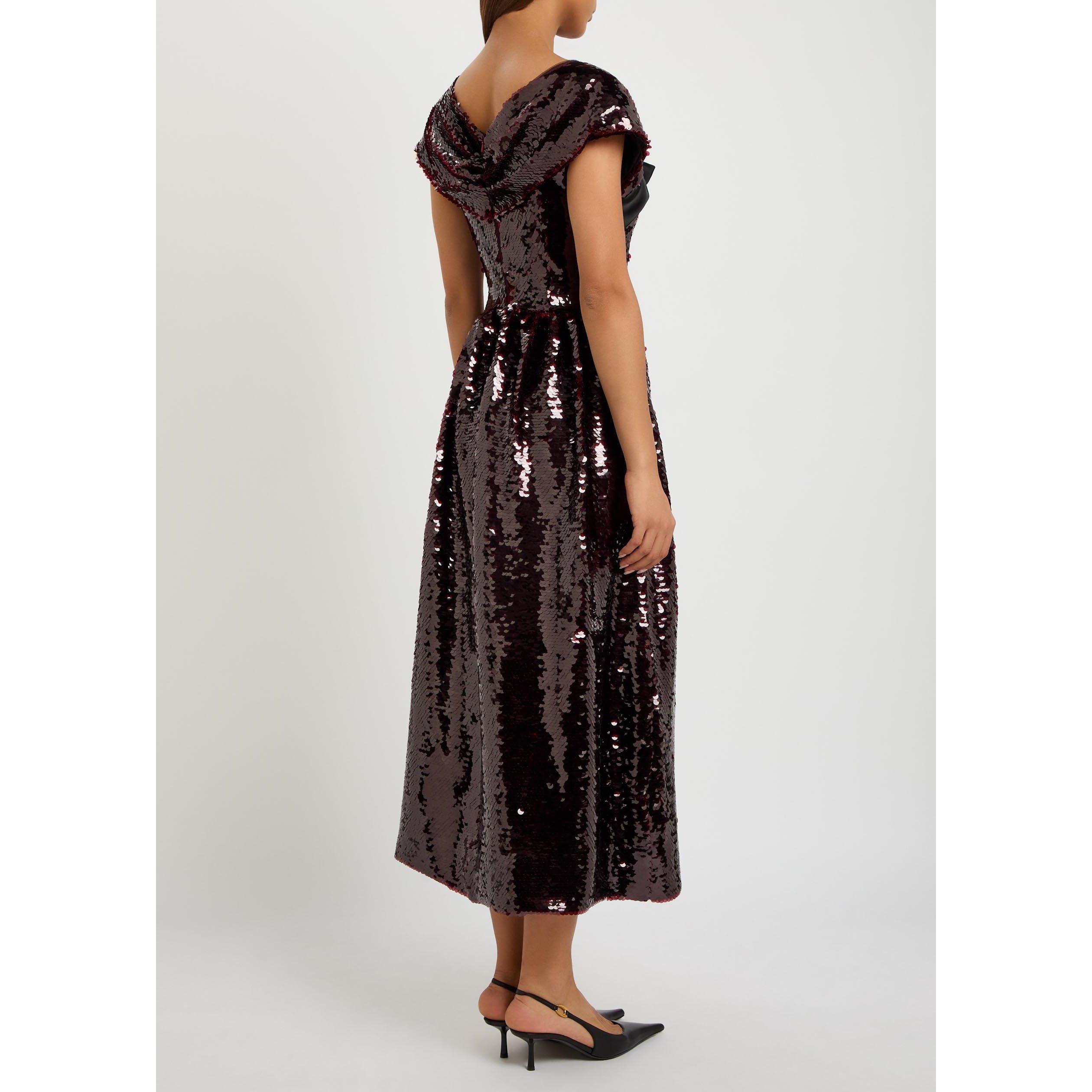 RED - Simone Rocha - GATHERED SLEEVE FLARE DRESS - 3