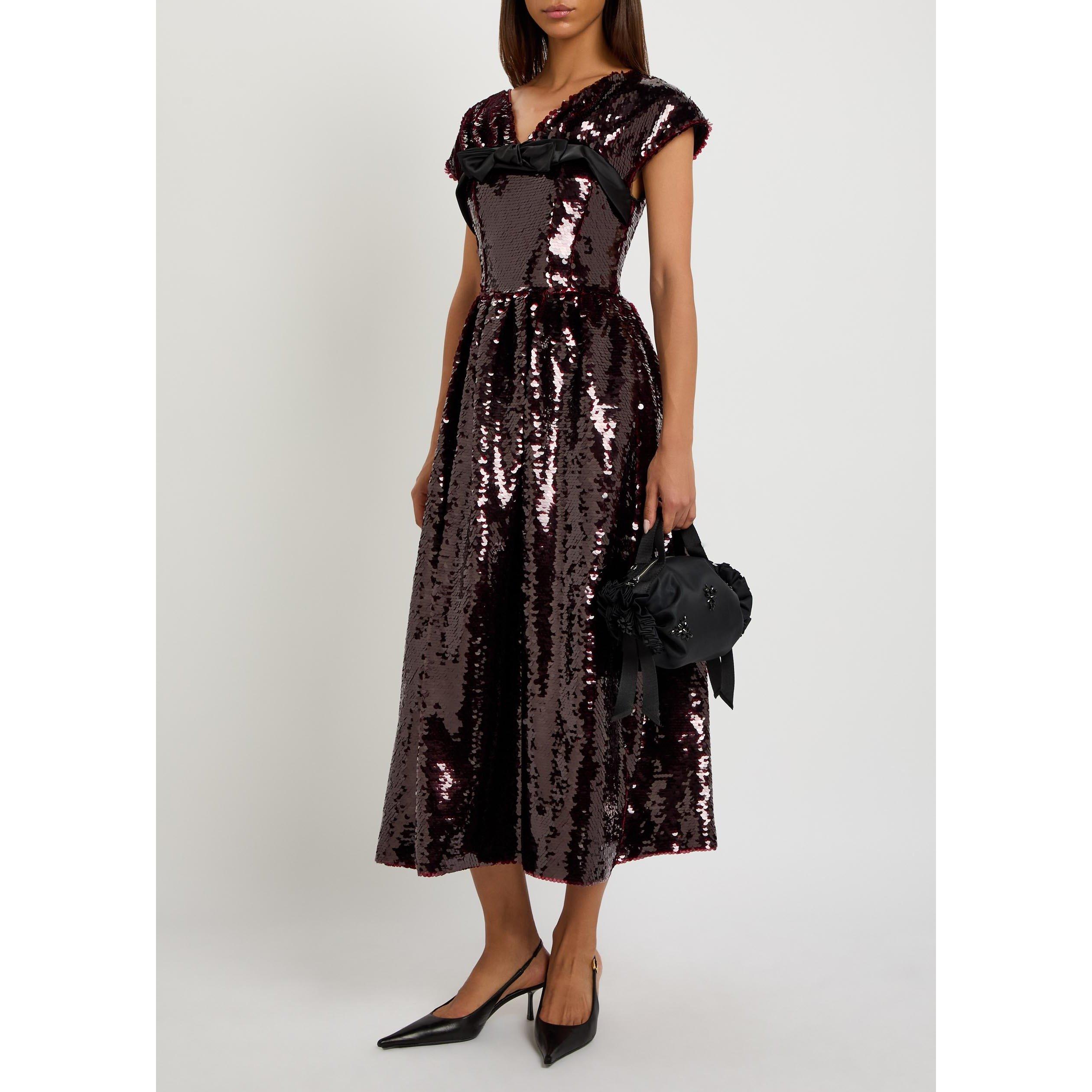 RED - Simone Rocha - GATHERED SLEEVE FLARE DRESS - 5
