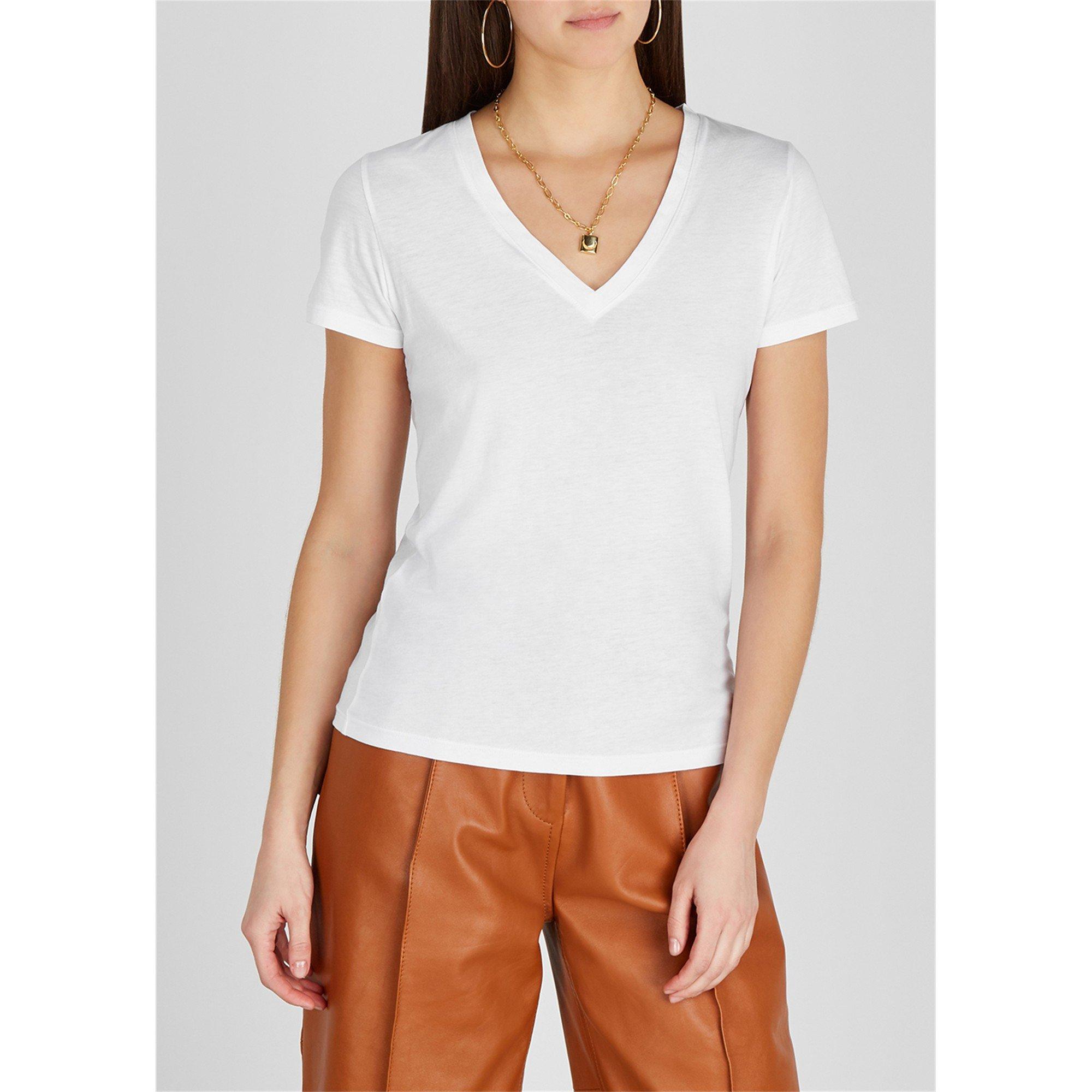 WHITE - Vince - TEE ESSENTIAL V NK TEE - 2
