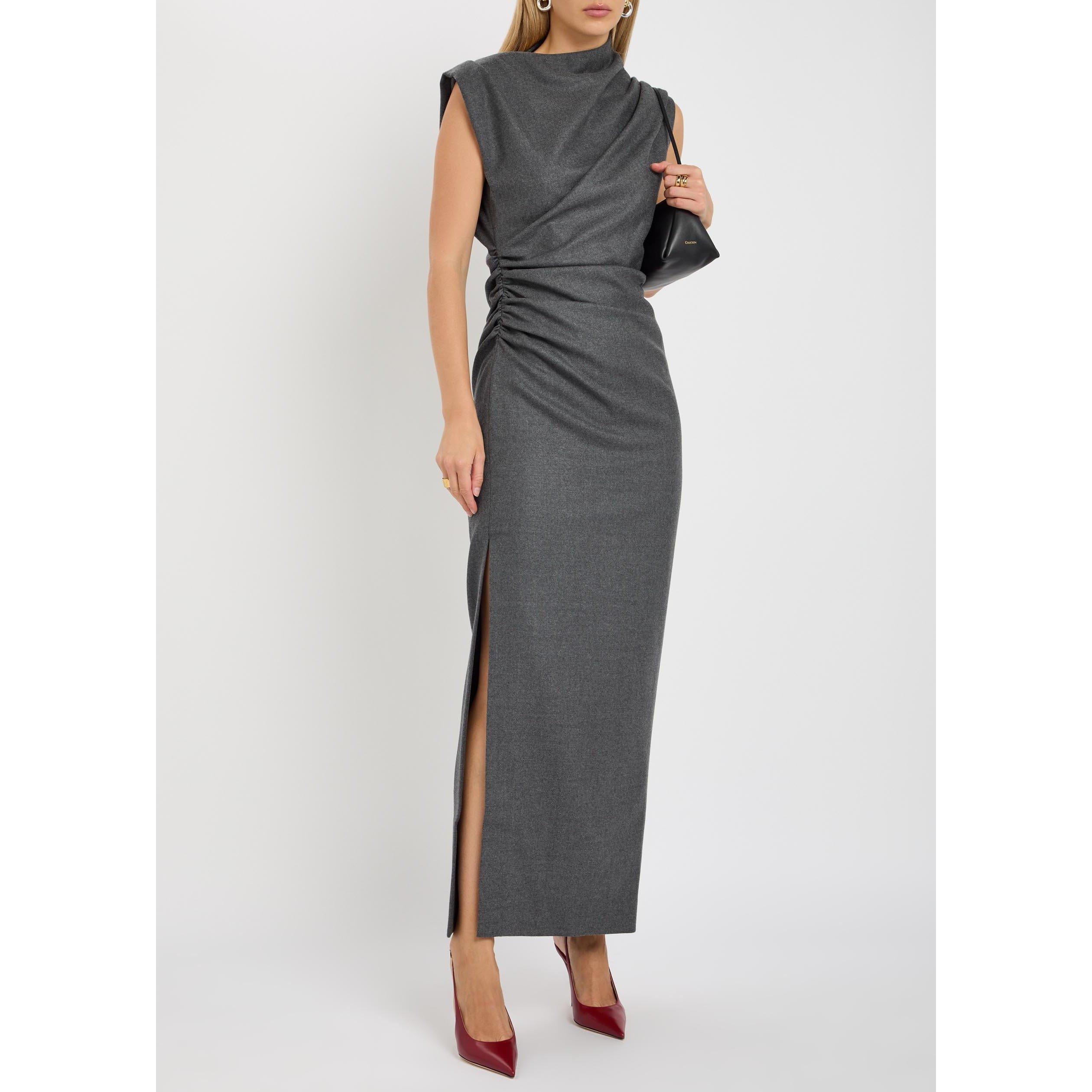 GREY - Armarium - MELISSA DRESS IN VIRGIN WOOL - 5