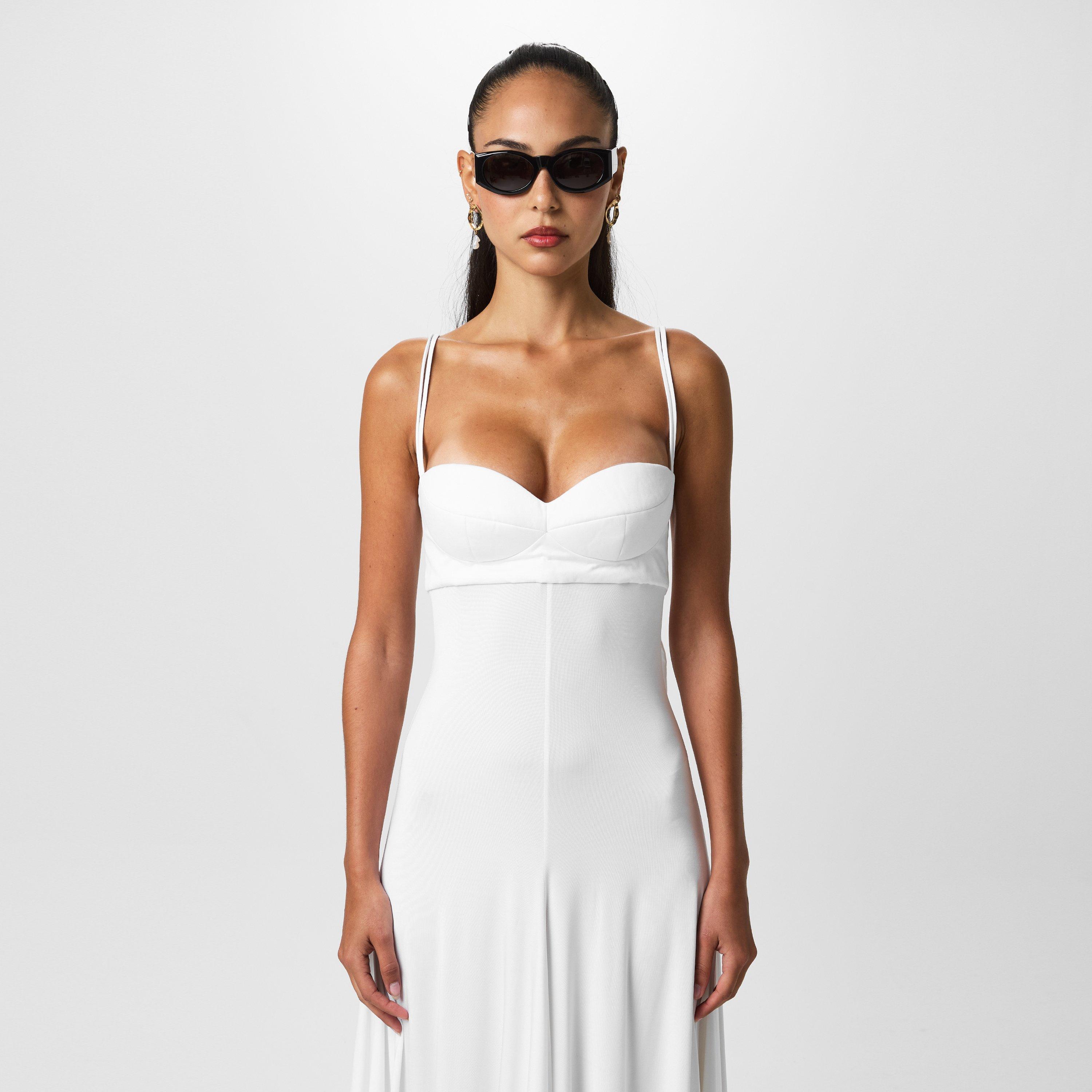 White 20 - Magda Butrym - Rose Sweetheart Midi Dress - 6