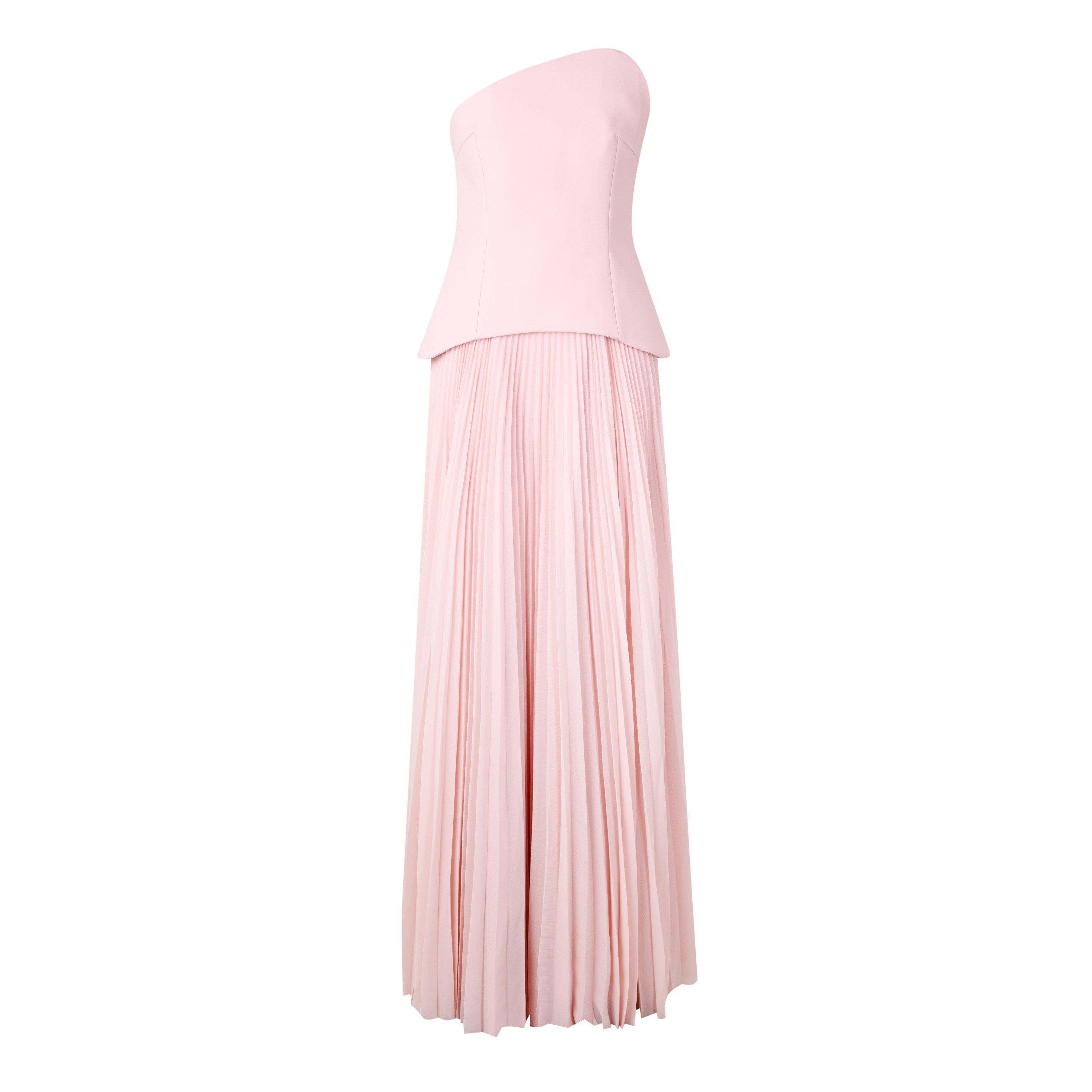 PINK - Solace London - Women's Britt Strapless Pleated Maxi Dress - 1